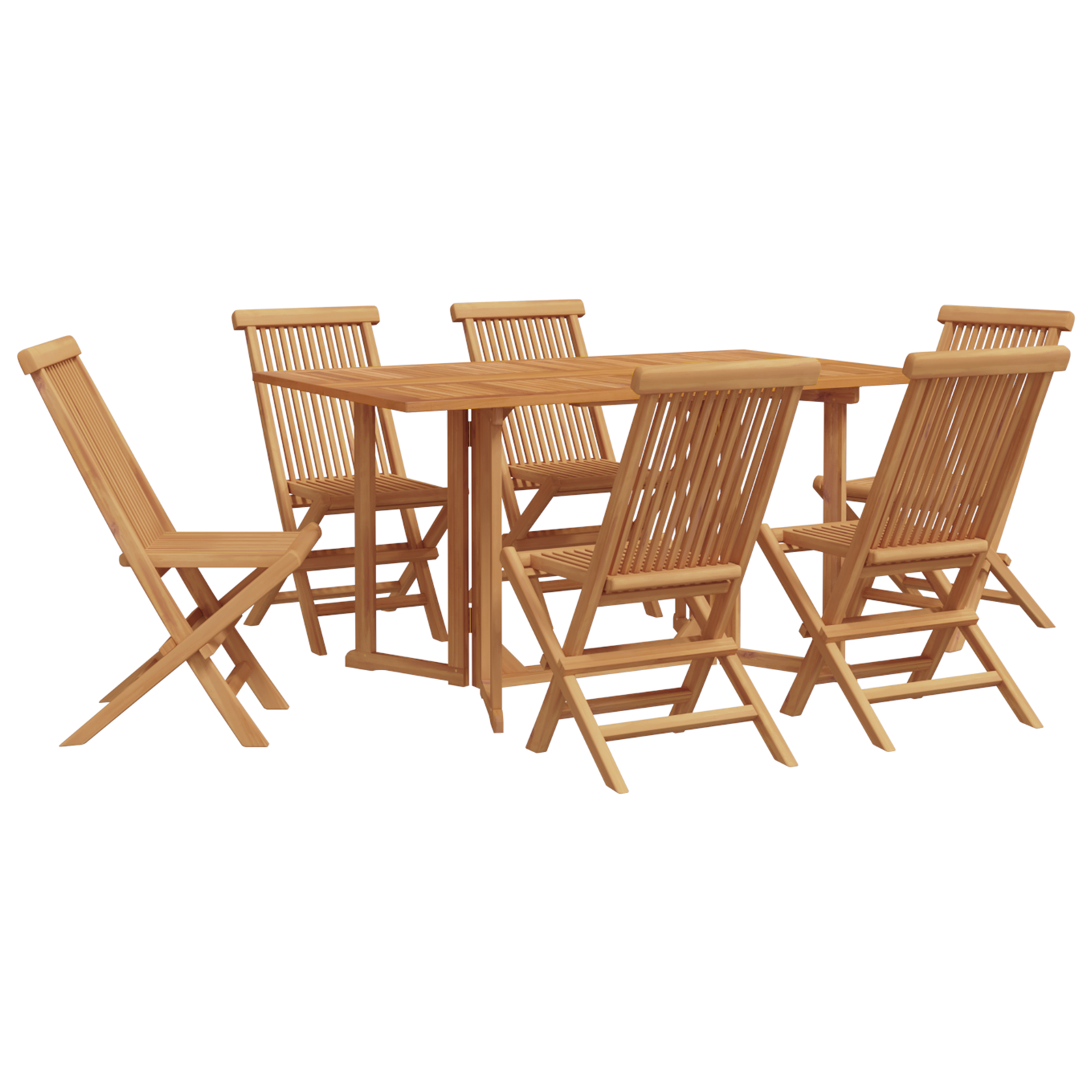 7 Piece Garden Dining Set Solid Wood Teak - Image 2