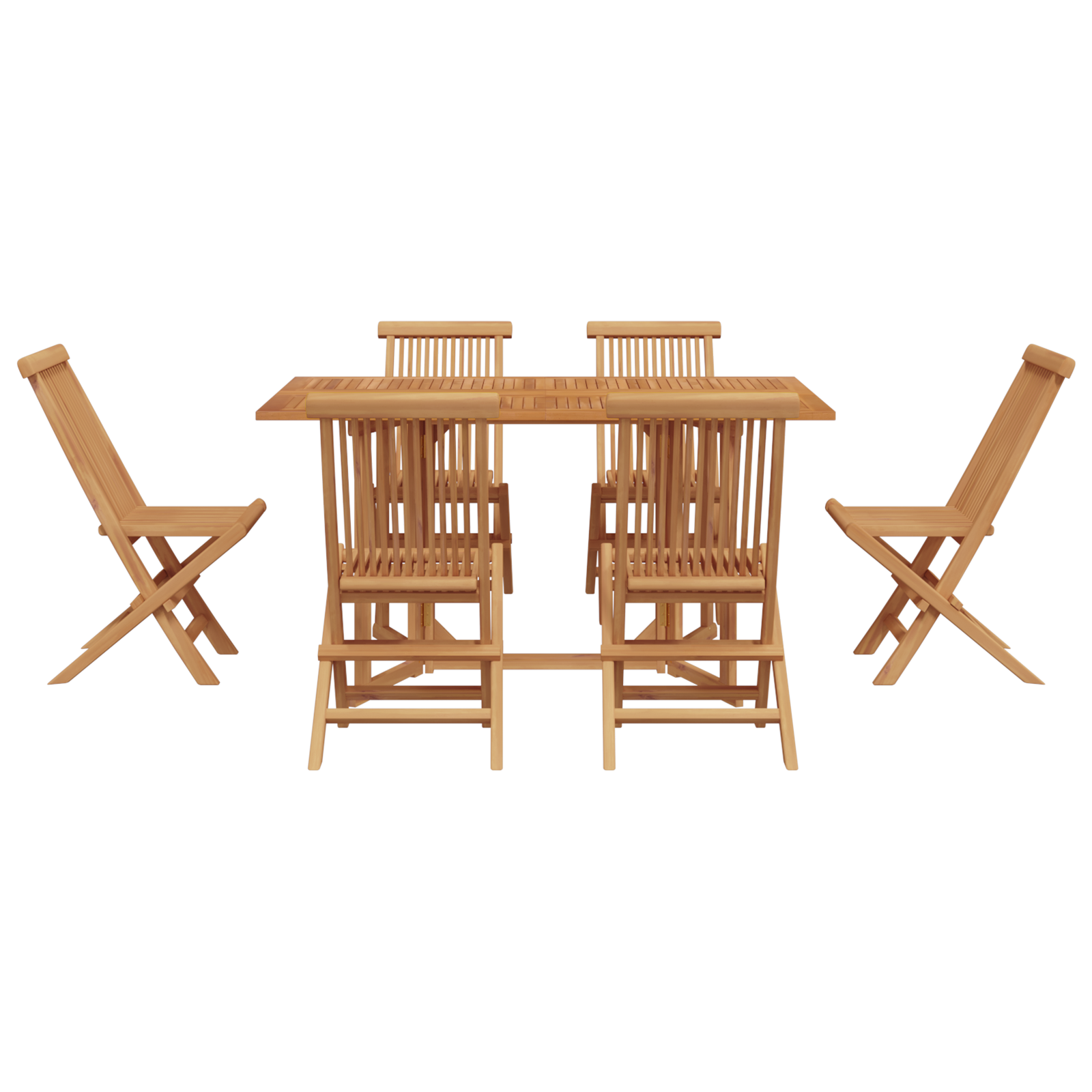 7 Piece Garden Dining Set Solid Wood Teak - Image 7