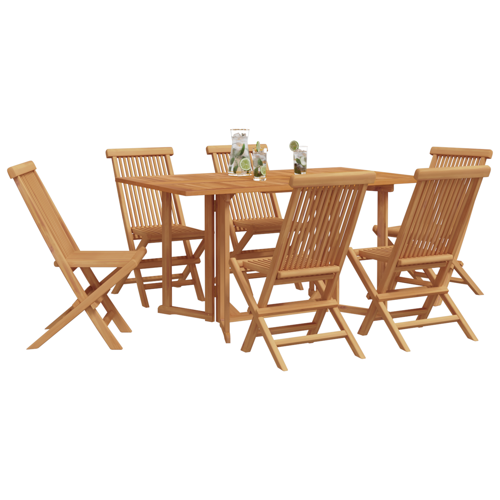 7 Piece Garden Dining Set Solid Wood Teak - Image 3