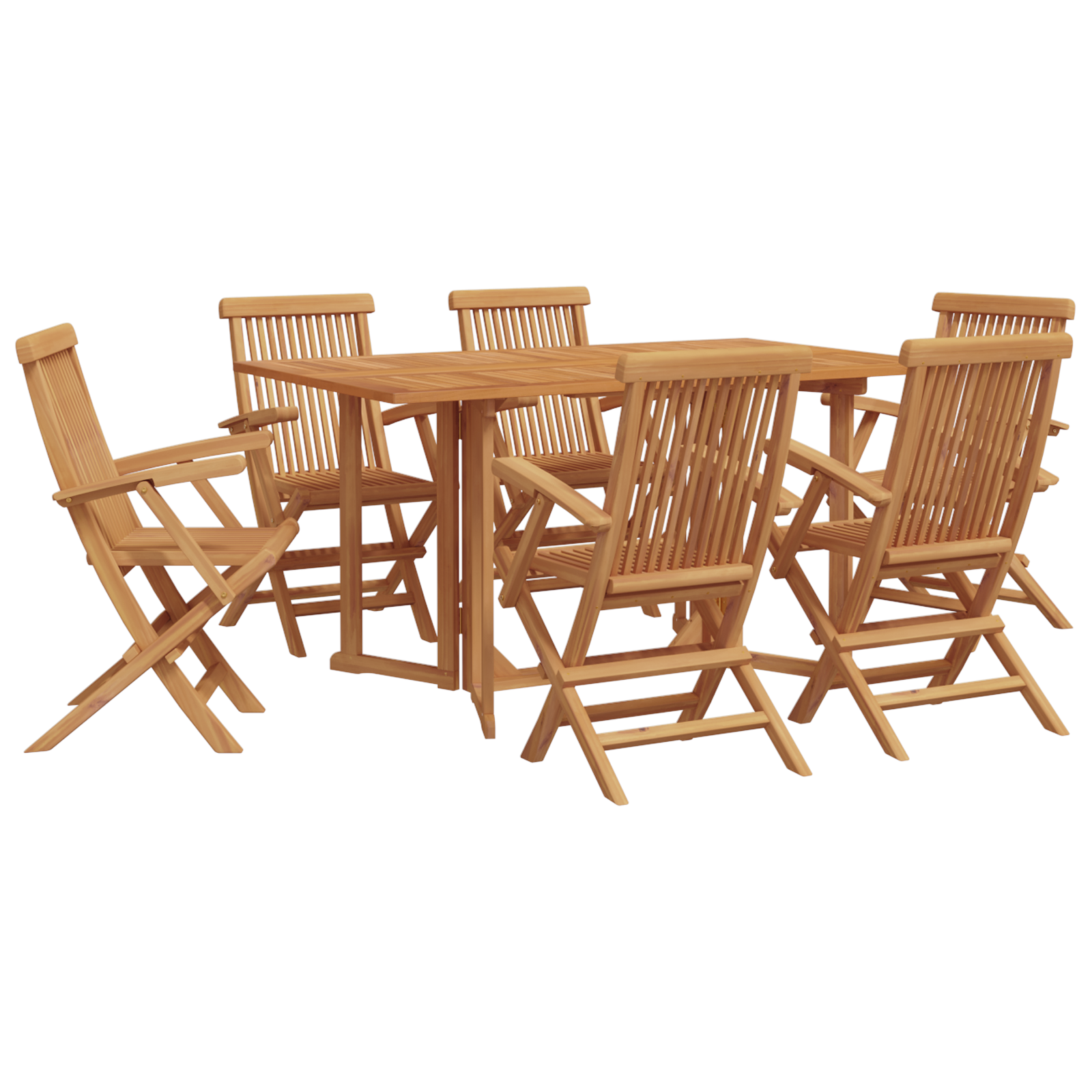7 Piece Garden Dining Set Solid Wood Teak - Image 2