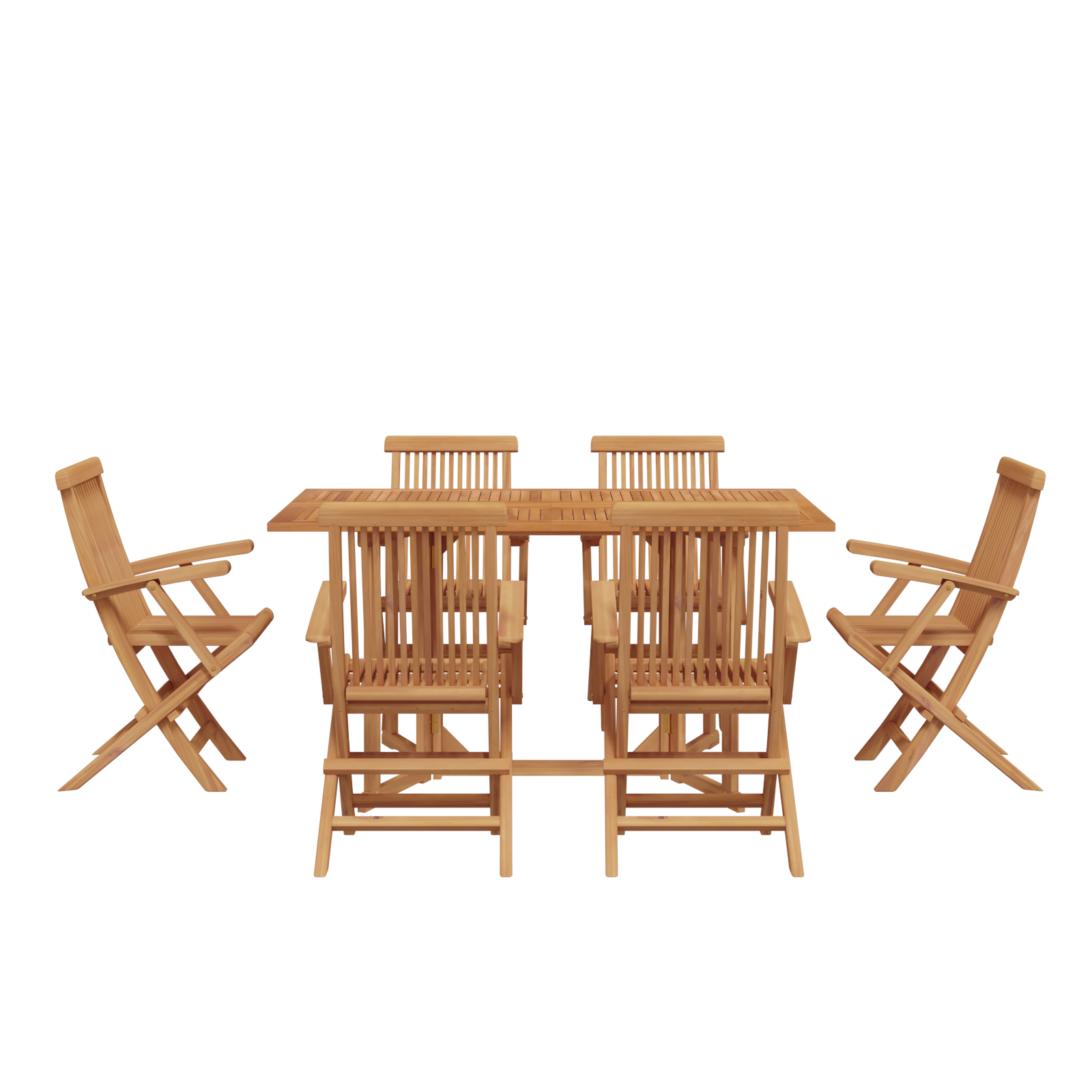 7 Piece Garden Dining Set Solid Wood Teak - Image 7