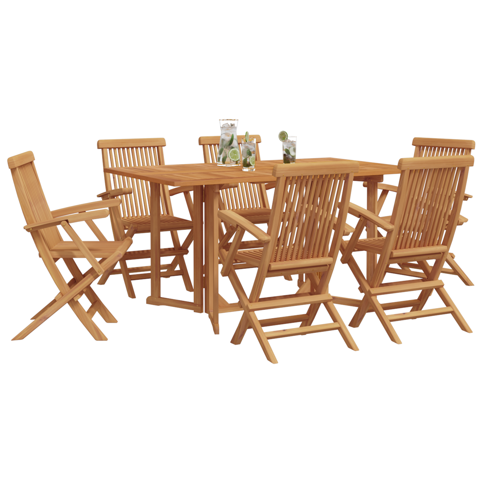 7 Piece Garden Dining Set Solid Wood Teak - Image 3