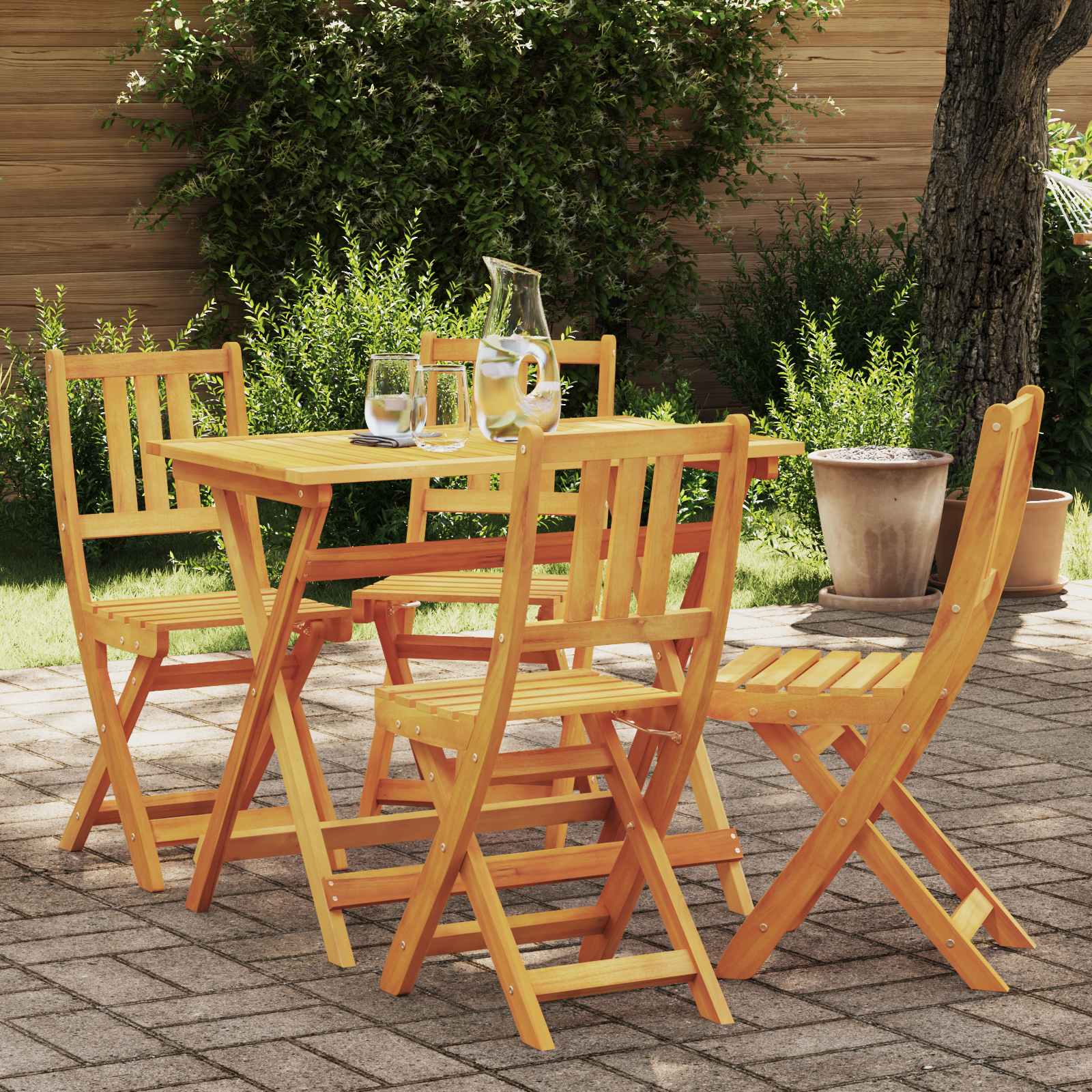 Opvouwbare Tuinstoelen 4 st 36x46x86 cm Massief Acaciahout