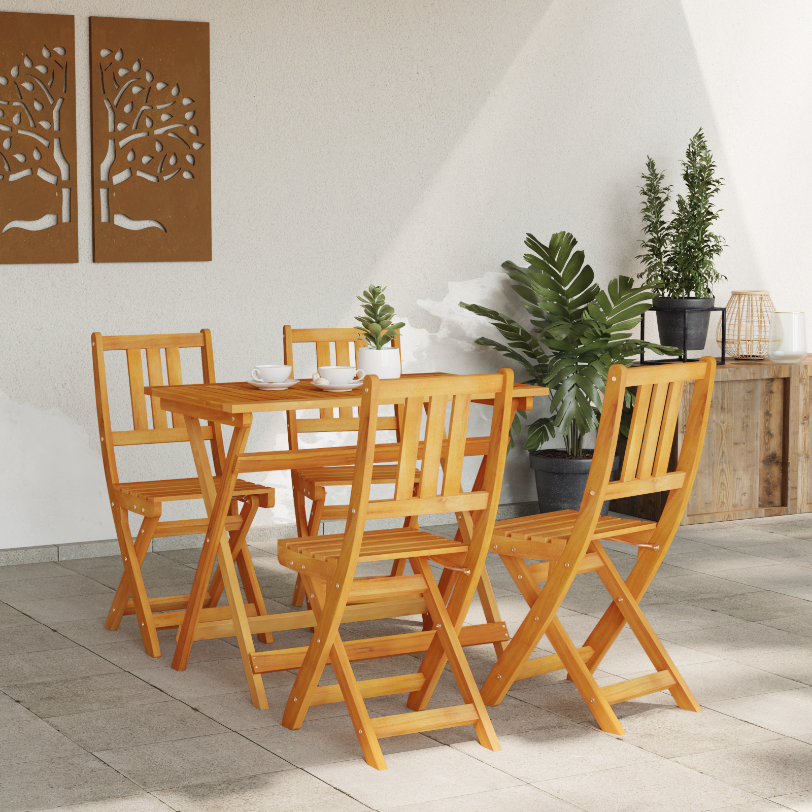 Folding Garden Chairs 4 pcs 36x46x86 cm Solid Wood Acacia - Image 3