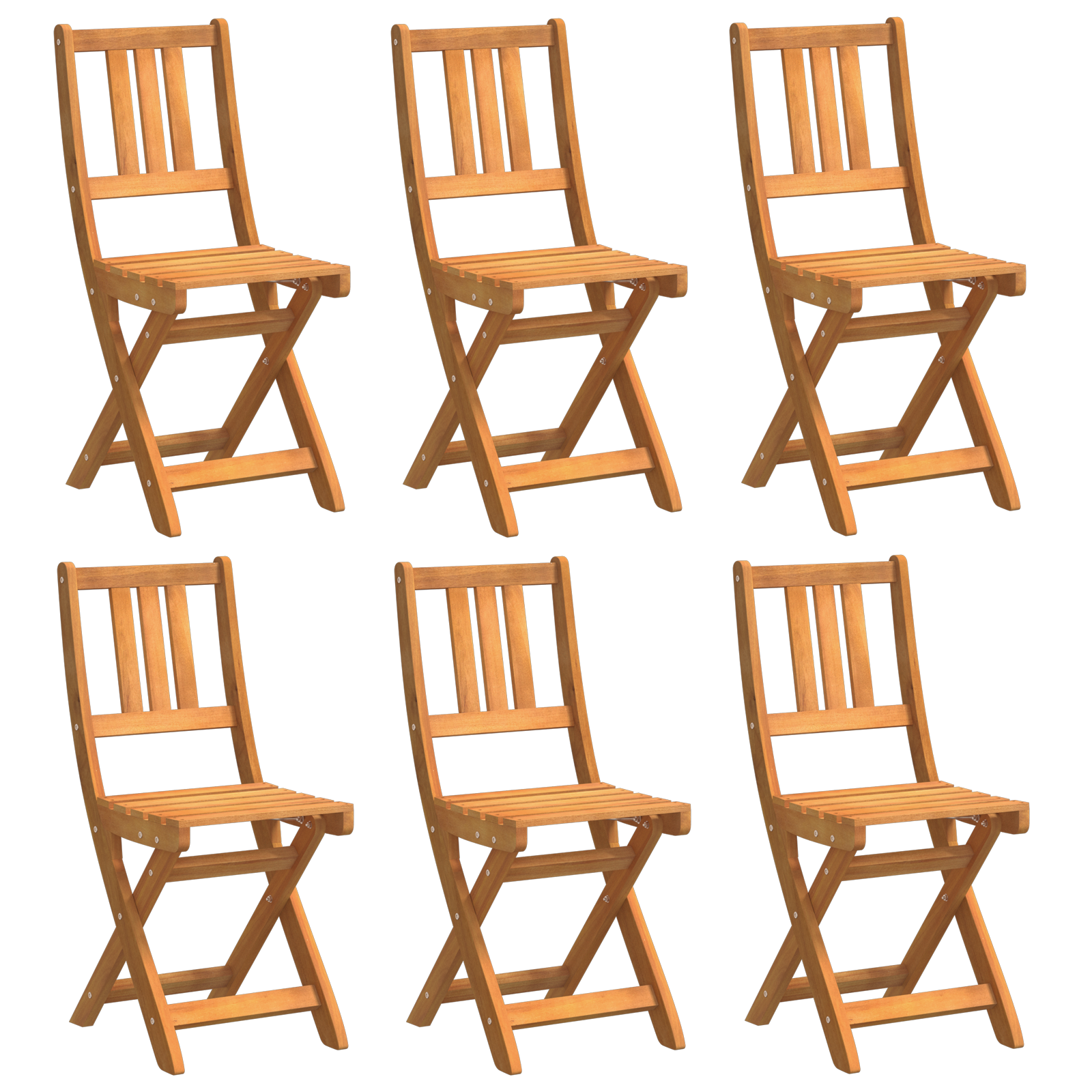 Folding Garden Chairs 6 pcs 36x46x86 cm Solid Wood Acacia - Image 2
