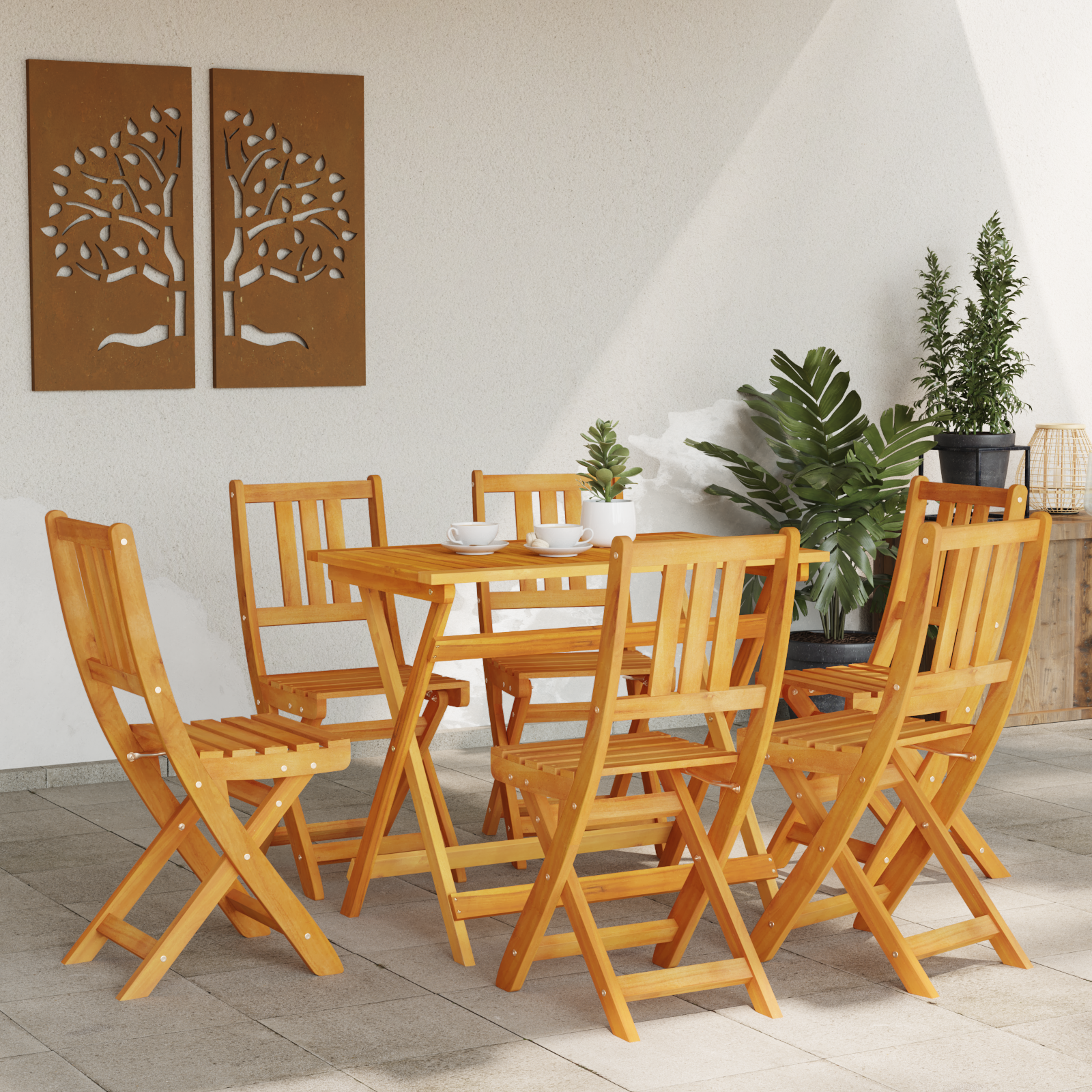 Folding Garden Chairs 6 pcs 36x46x86 cm Solid Wood Acacia - Image 3