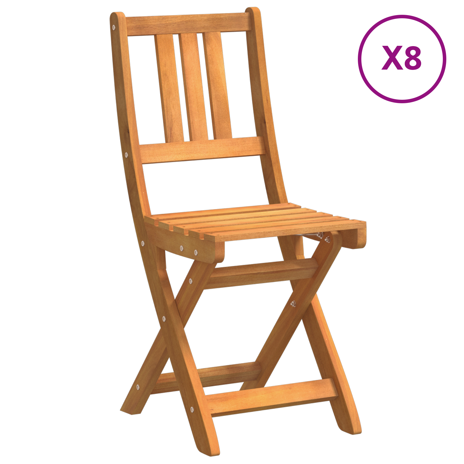Tuinstoelen 8 st inklapbaar 36x46x86 cm massief acaciahout image 2