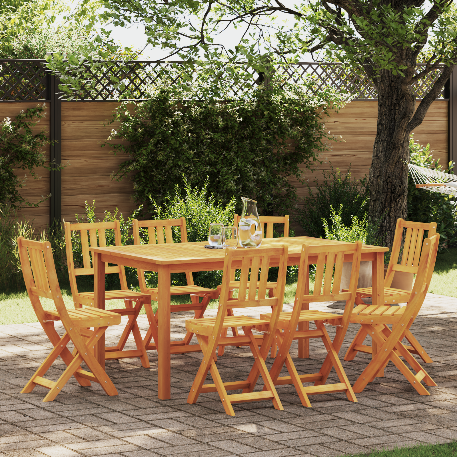 Sedie da Giardino Pieghevoli 8 pcs 36x46x86 cm Legno Massello di Acacia 3324842