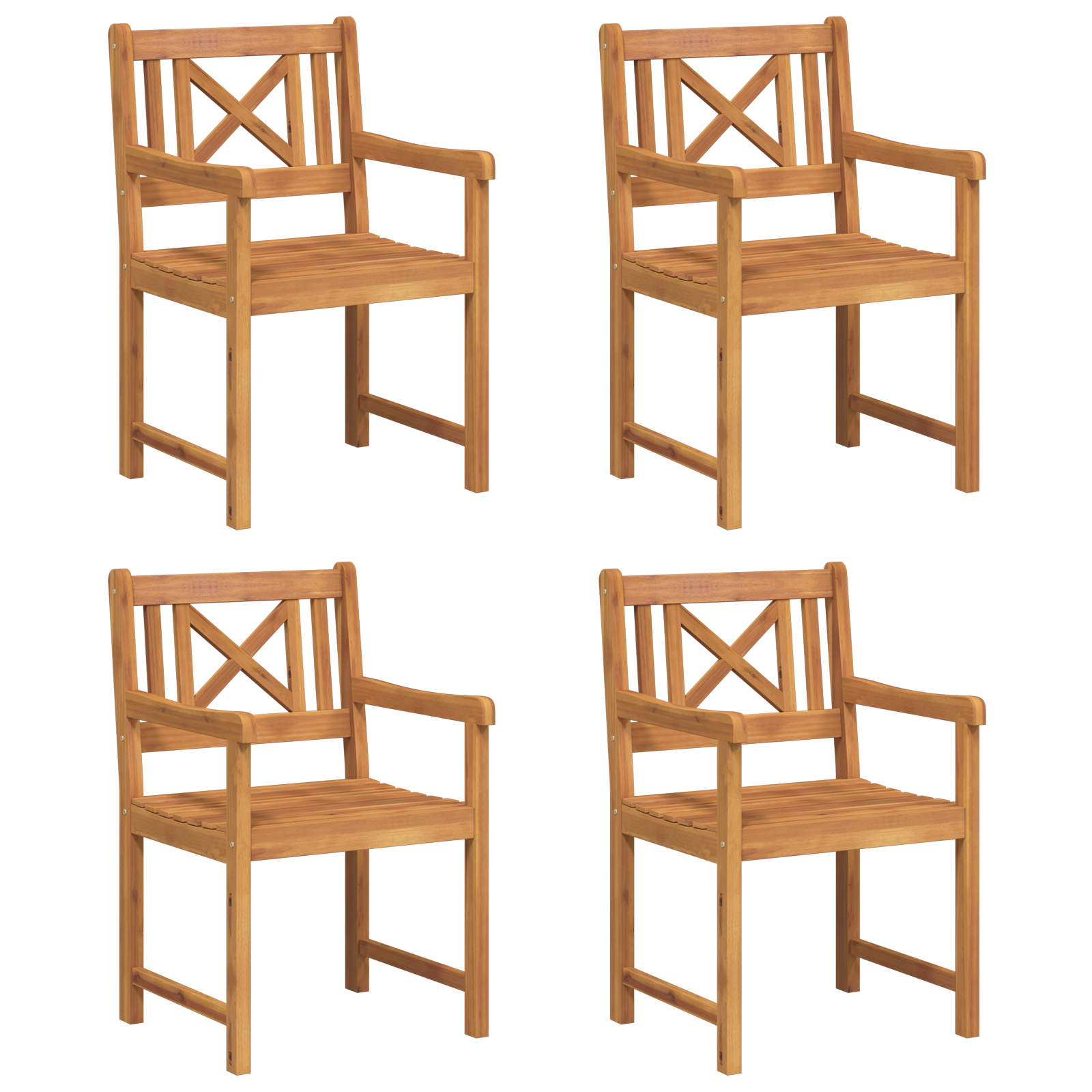 tuinmeubels 4 stuks 56x55.5x90 cm Massief hout Acacia image 2