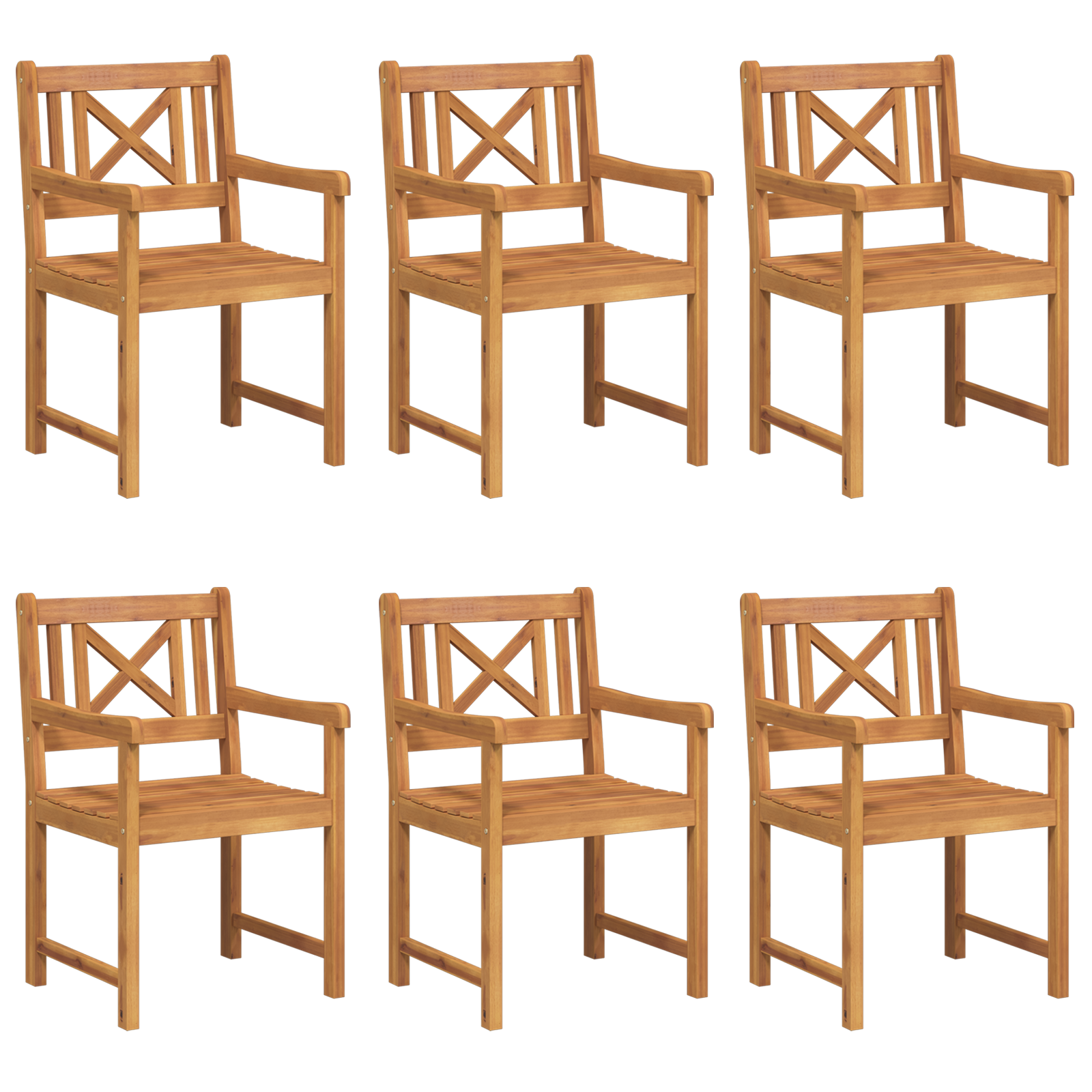 Garden Chairs 6 pcs 56x55.5x90 cm Solid Wood Acacia - Image 2