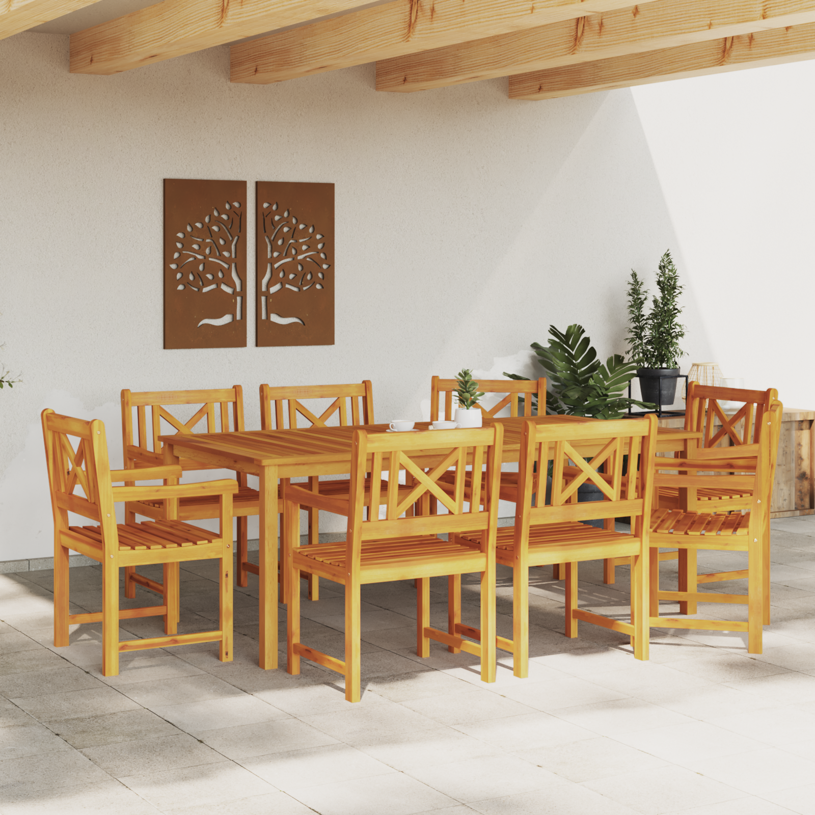 Garden Chairs 8 pcs 56x55.5x90 cm Solid Wood Acacia - Image 3
