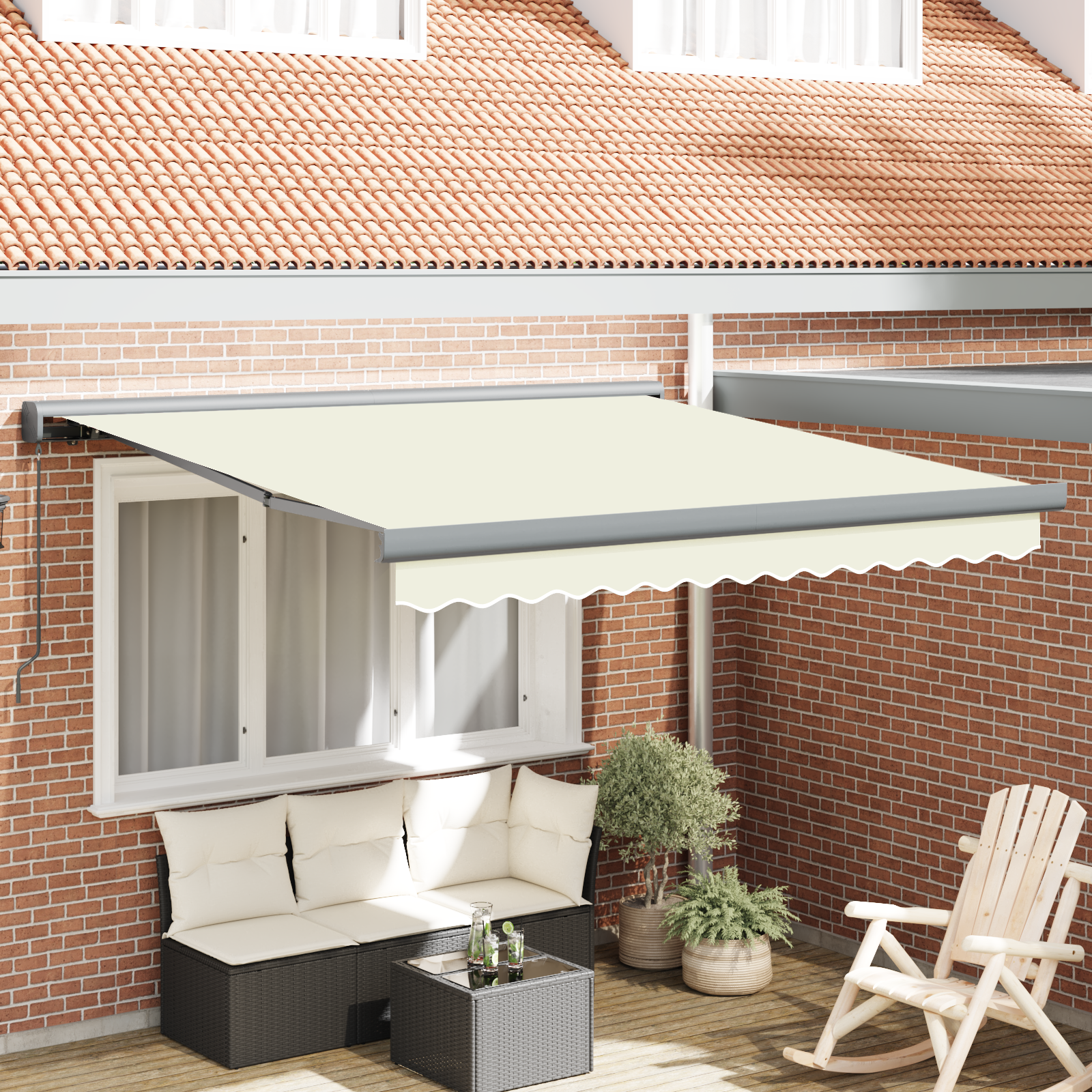 Tenda retrattile manuale panna 300x250 cm 3329917