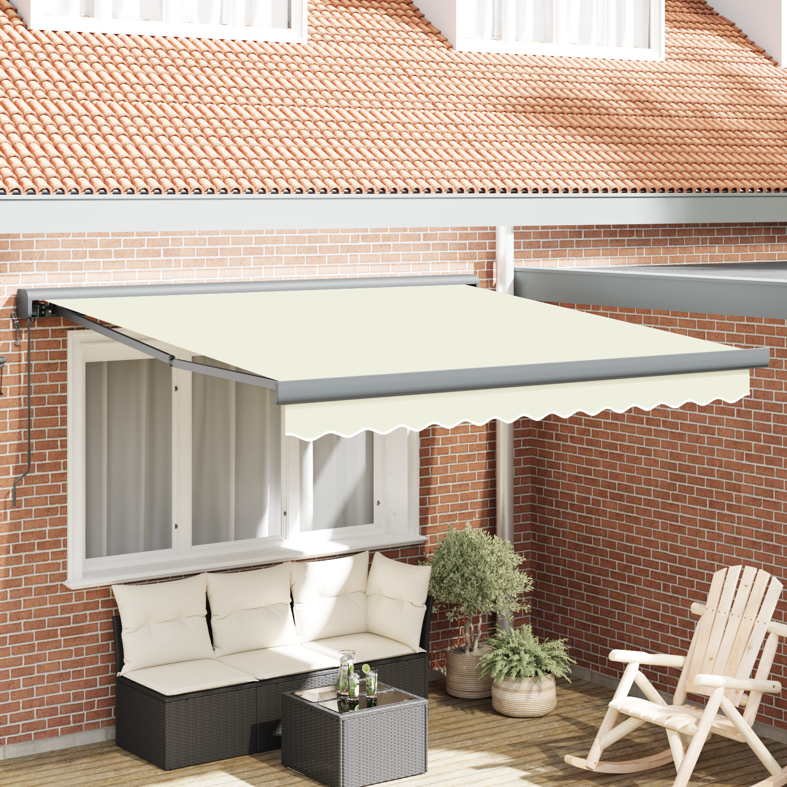 Tenda Retrattile Automatica Panna 300x250 cm 3329918