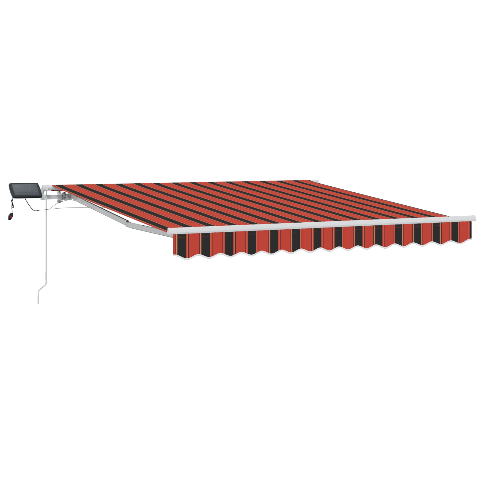 Manual Retractable Awning with LED Orange and Brown 300x250 cm - Image 2
