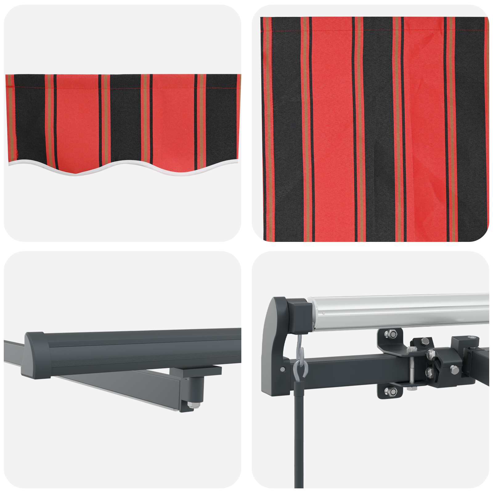 Inklapbaar Zonnescherm Oranje en bruin 300 x 250 cm Stof image 8