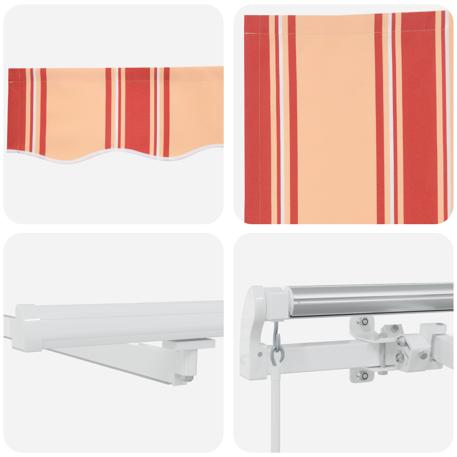 Manual Retractable Awning with LED Yellow and Orange 300x250 cm - Image 9