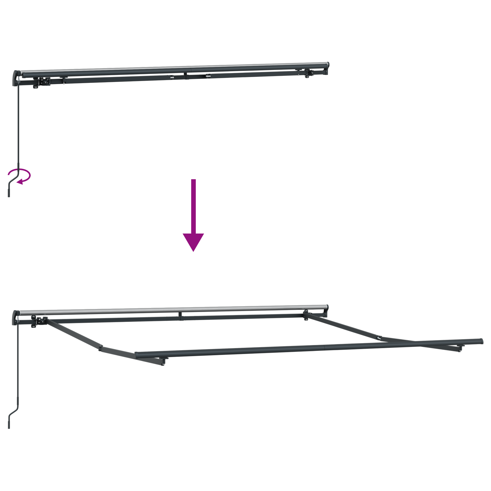 Behúzható napellenző Sárga és narancs 300 x 250 cm