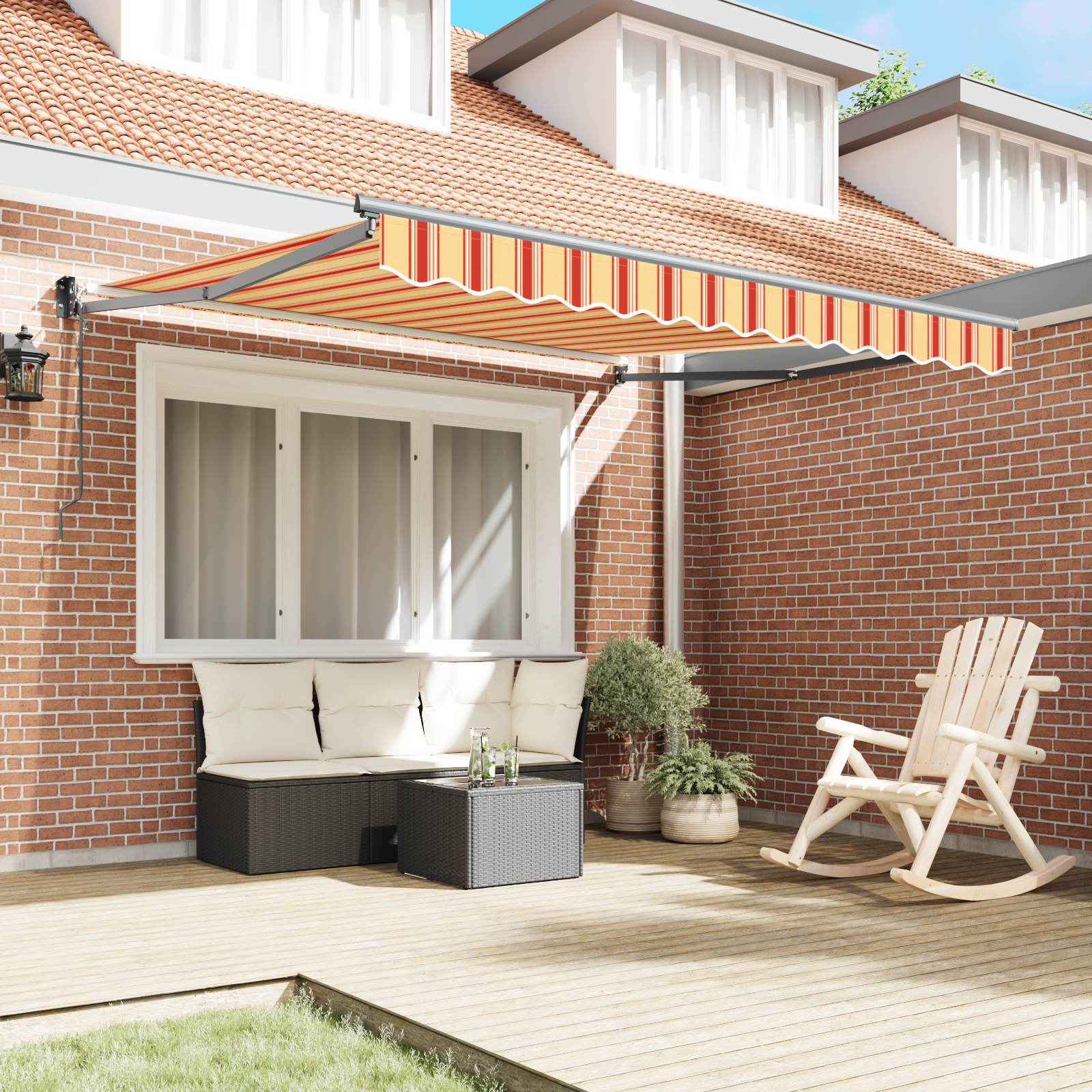 Automatic Retractable Awning Yellow and Orange 300x250 cm - Image 3