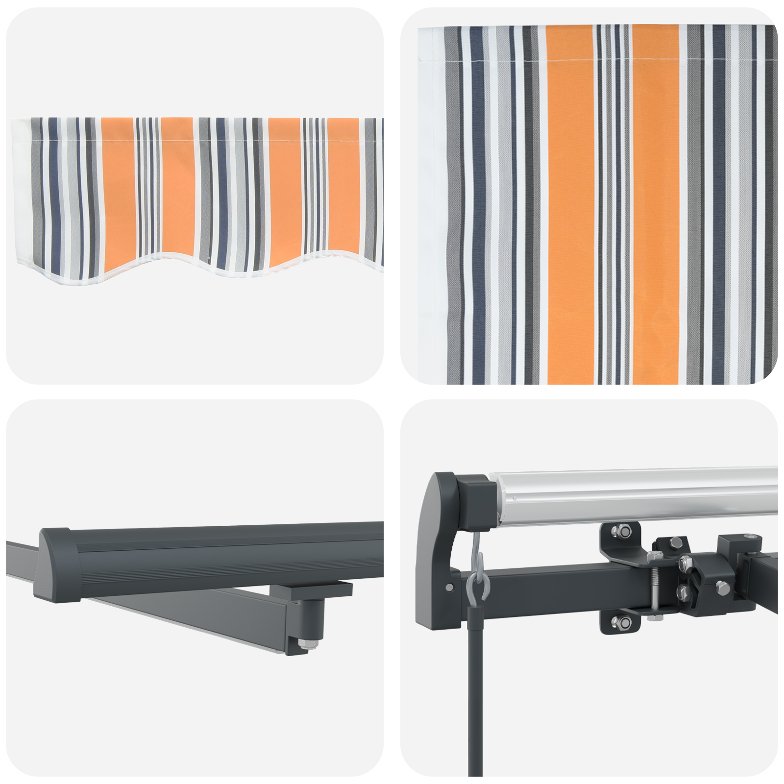 Manual Retractable Awning with LED Multicolour Stripe 300x250 cm - Image 8