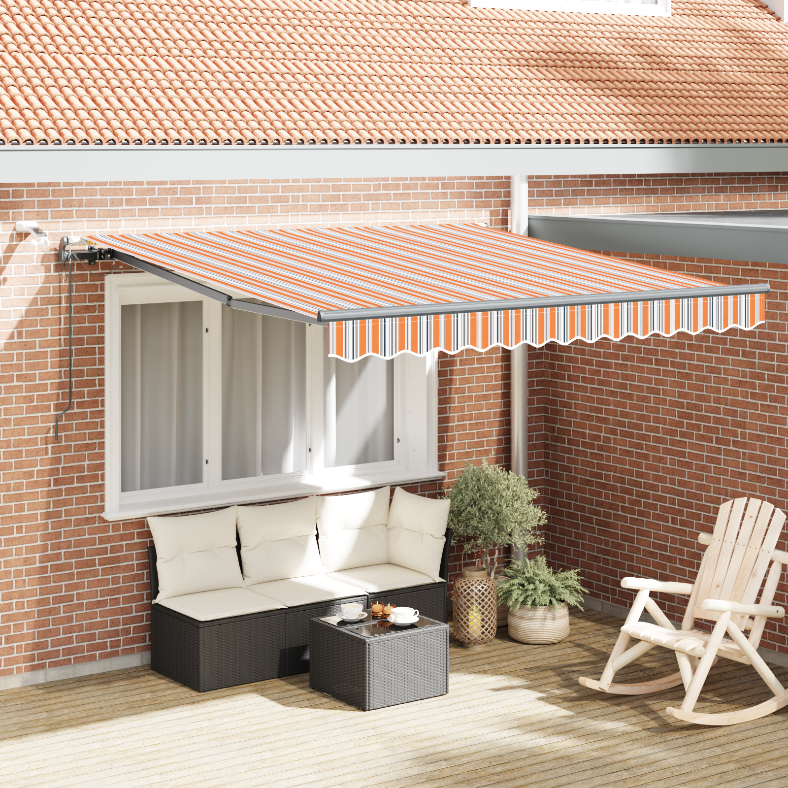 Automatische Uittrekbare Luifel met LED Multicolore Stripe 300×250 cm