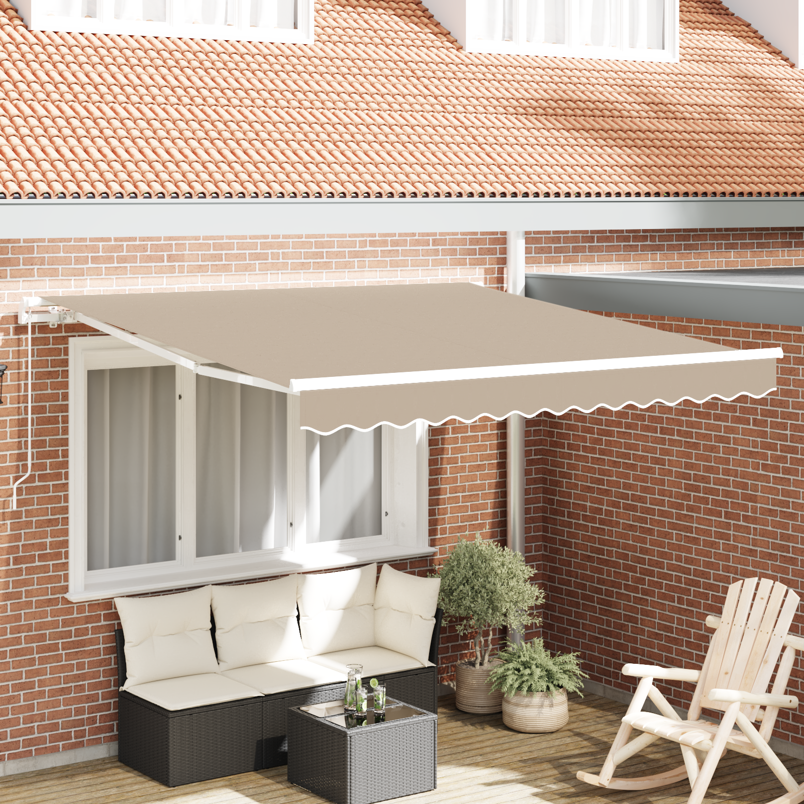Handmatige Inklapbare Luifel Beige 300×250 cm