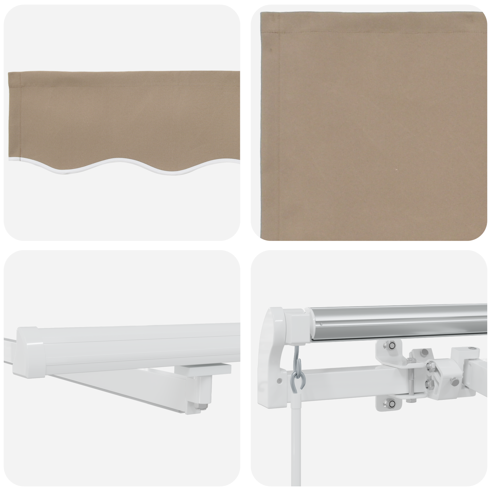 Manual Retractable Awning with LED Beige 300x250 cm - Image 8
