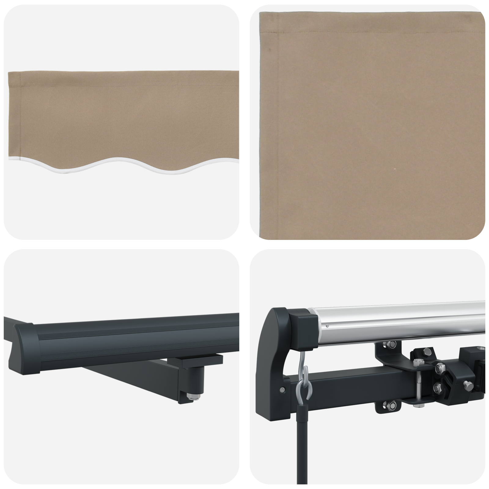 Manual Retractable Awning Beige 300x250 cm - Image 8
