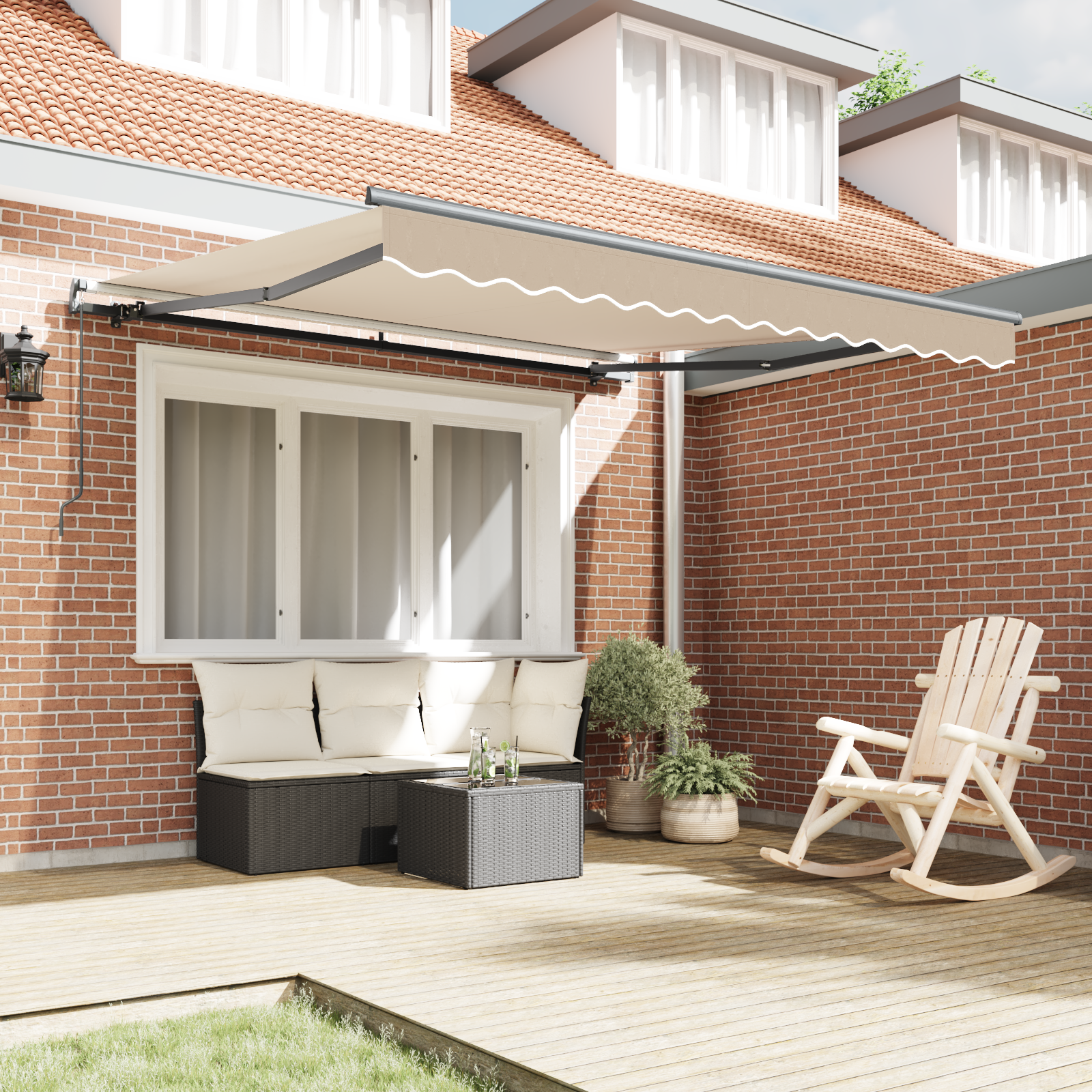 Manual Retractable Awning Beige 300x250 cm - Image 3