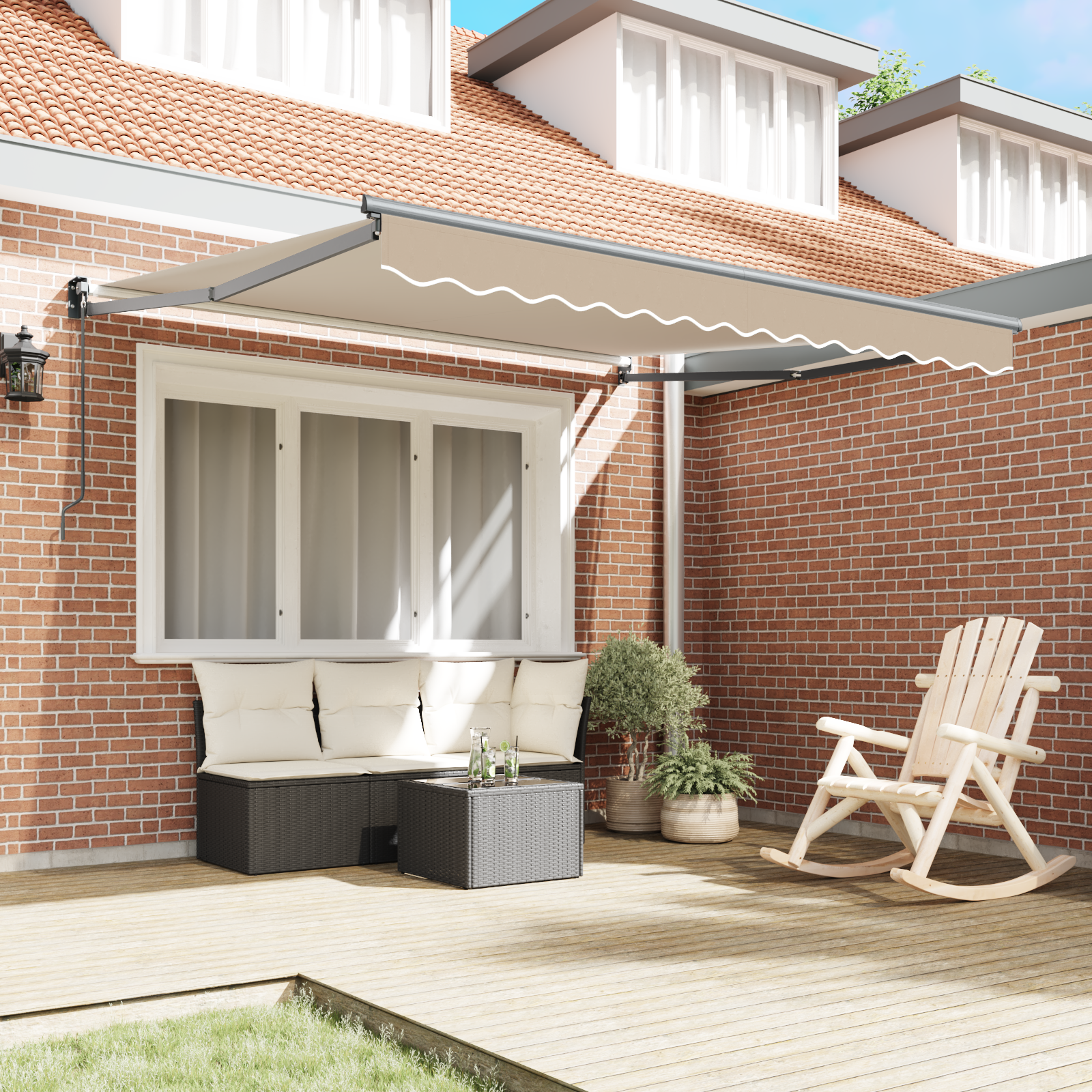 Manual Retractable Awning Beige 300x250 cm - Image 3