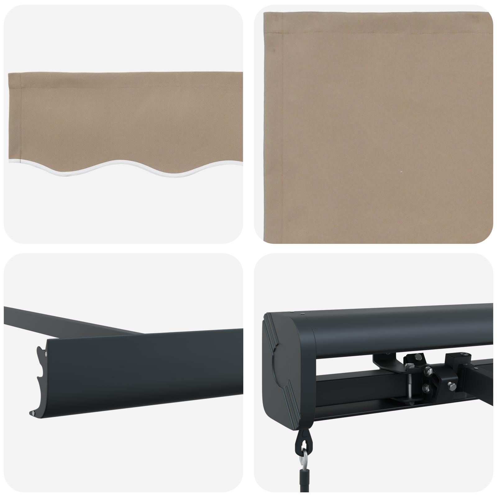 Manual Retractable Awning Beige 300x250 cm - Image 8