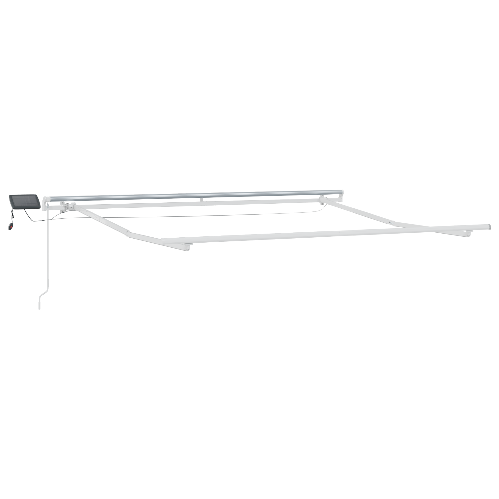 Manual Retractable Awning with LED Light Grey 300x250 cm - Image 3