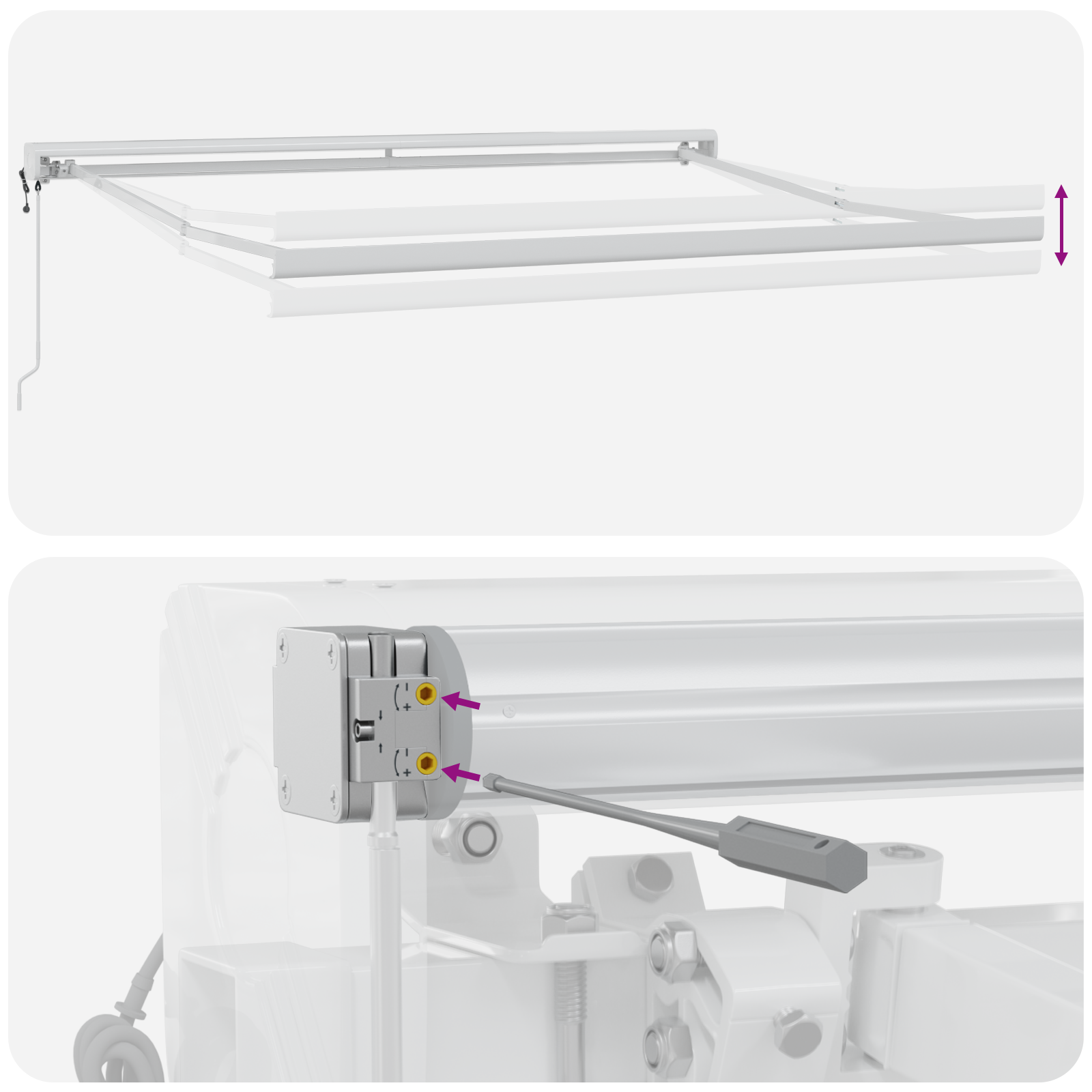 Automatic Retractable Awning Light Grey 300x250 cm - Image 10