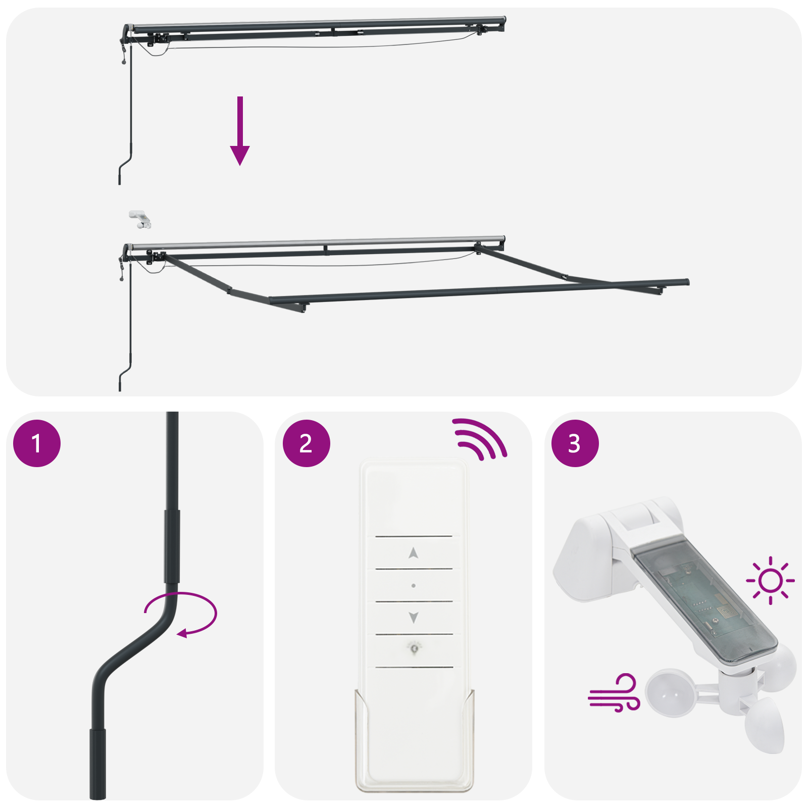 Automatic Retractable Awning with LED Red 300x250 cm - Image 11