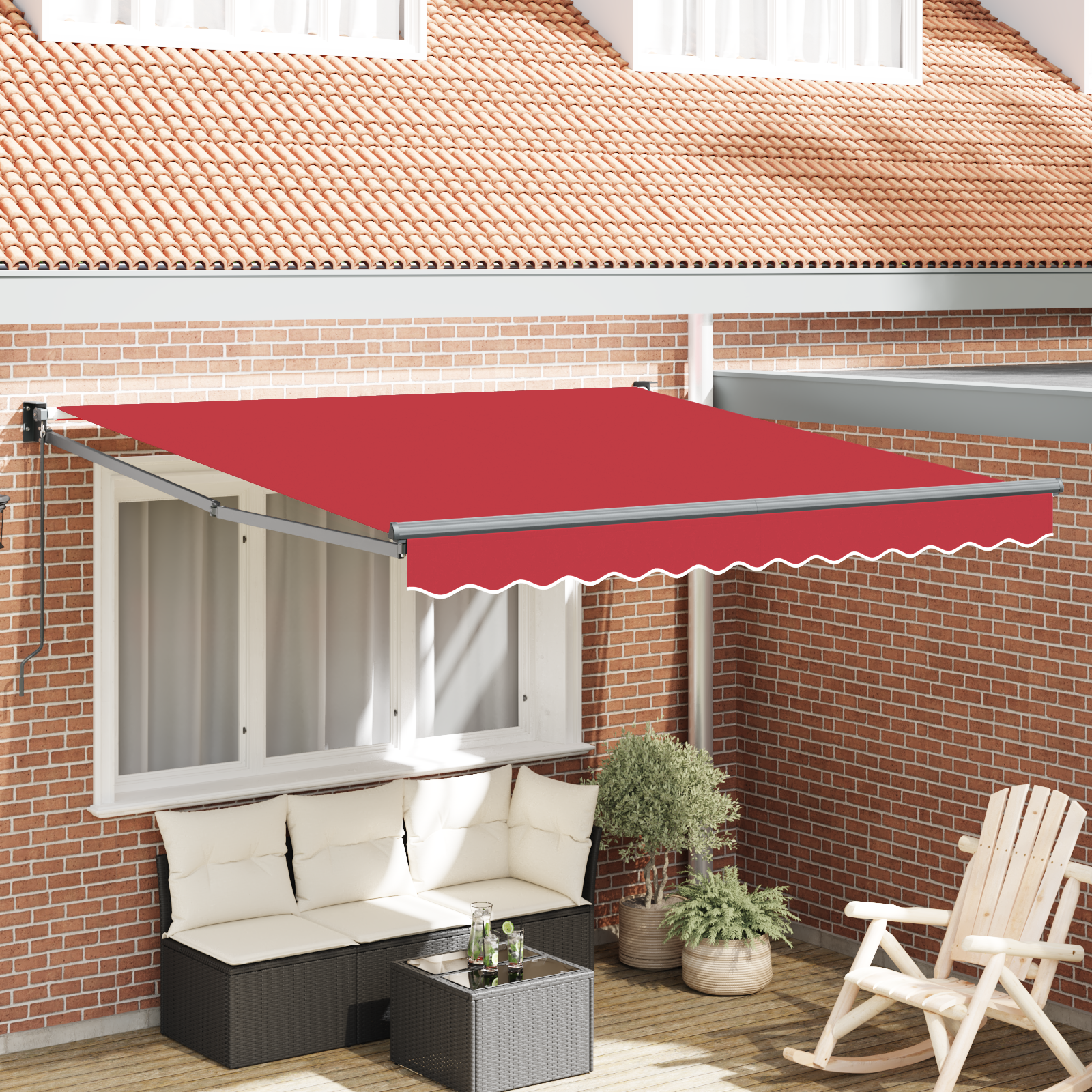 Handmatige Inklapbare Luifel Rood 300×250 cm