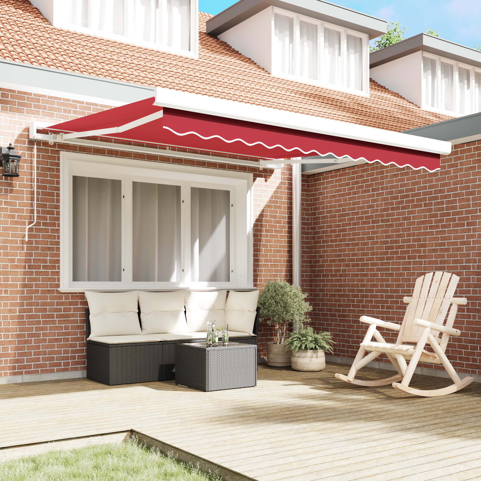 Manual Retractable Awning Red 300x250 cm - Image 3