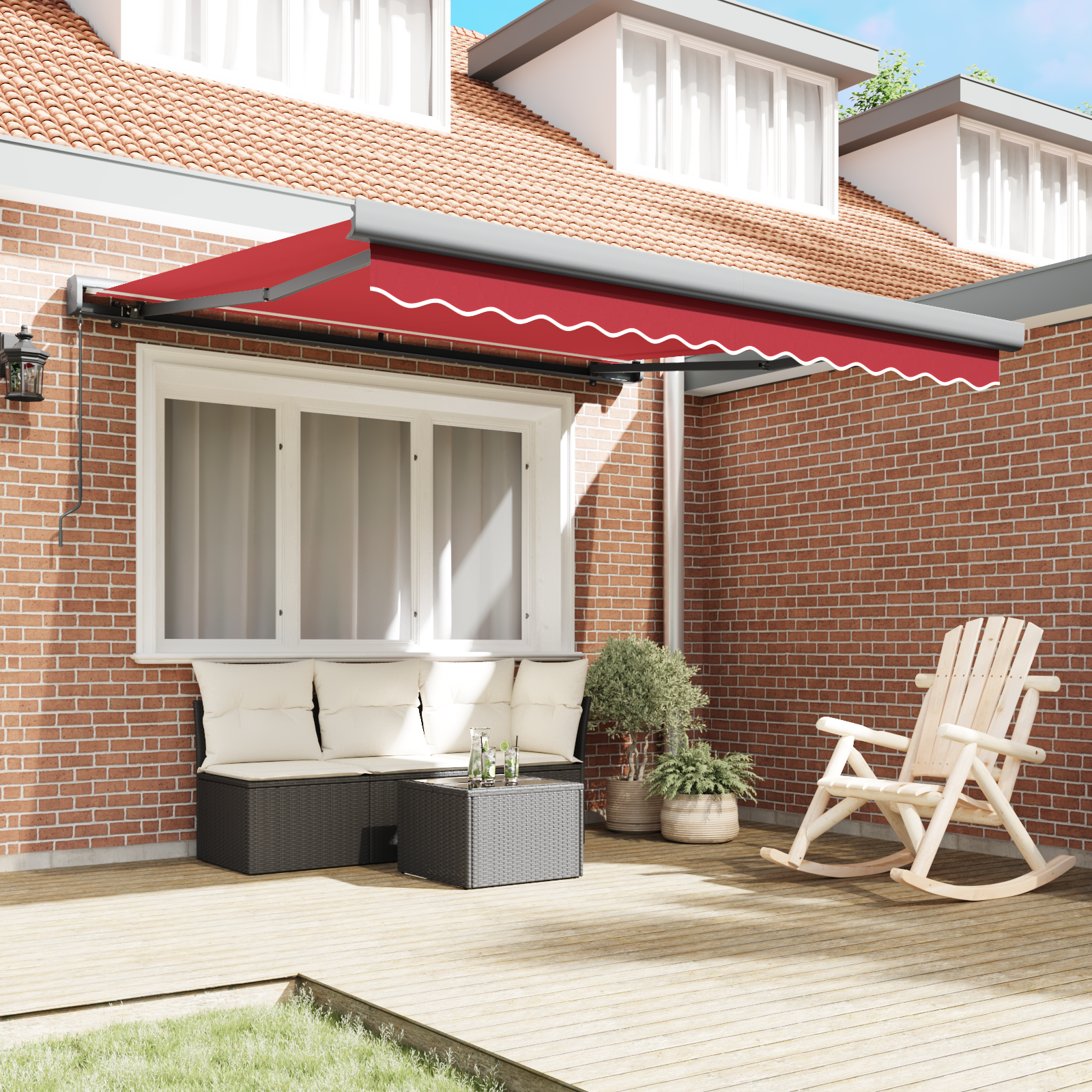 Manual Retractable Awning Red 300x250 cm - Image 3
