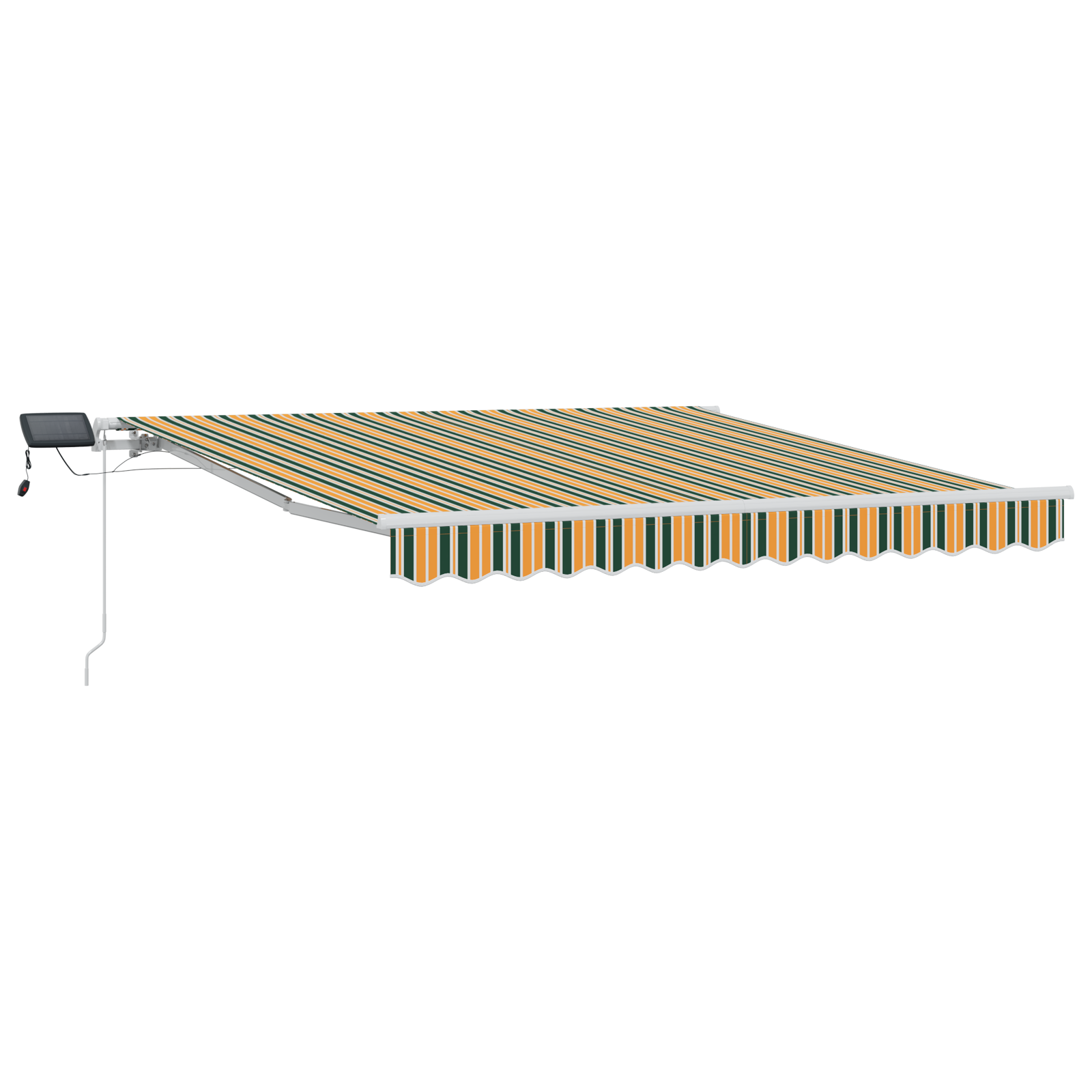 Manual Retractable Awning with LED Green and Yellow 300x250 cm - Image 2