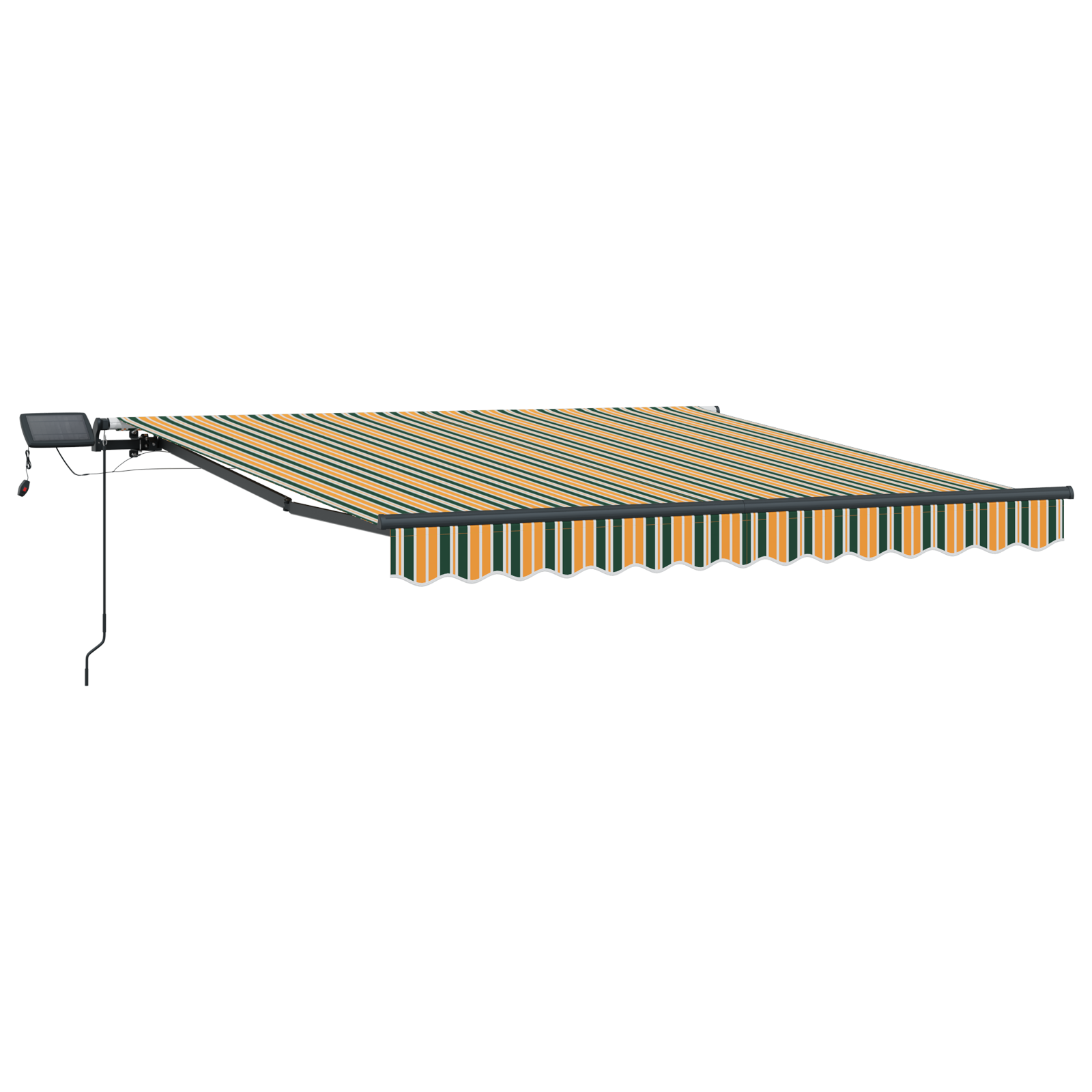 Manual Retractable Awning with LED Green and Yellow 300x250 cm - Image 4