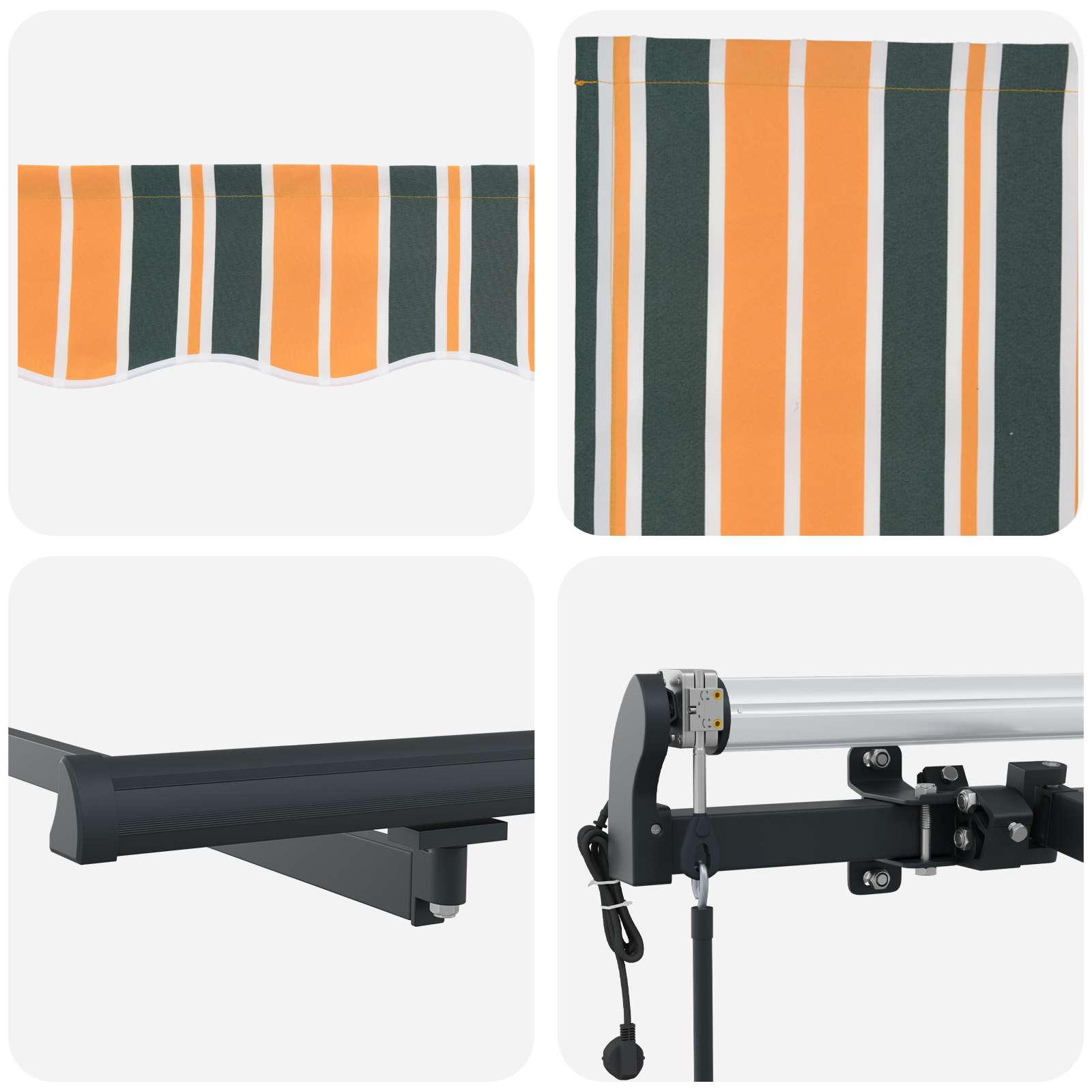 Käigukohandatav varikatus Roheline ja kollane 300 x 250 cm - Image 8