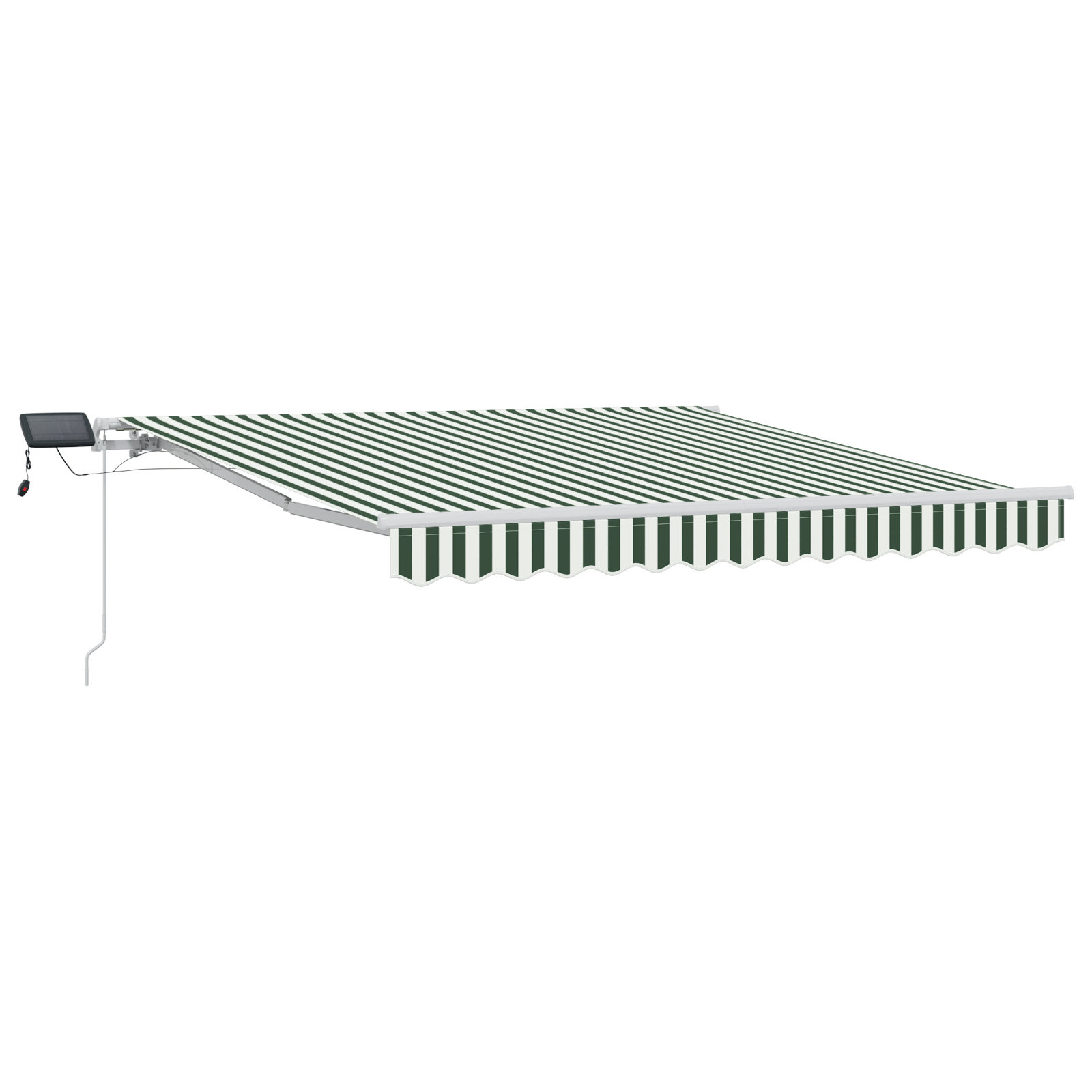 Manual Retractable Awning with LED Green and White 300x250 cm - Image 2