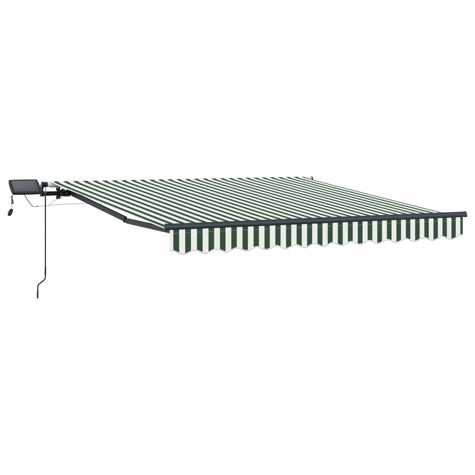 Manual Retractable Awning with LED Green and White 300x250 cm - Image 4