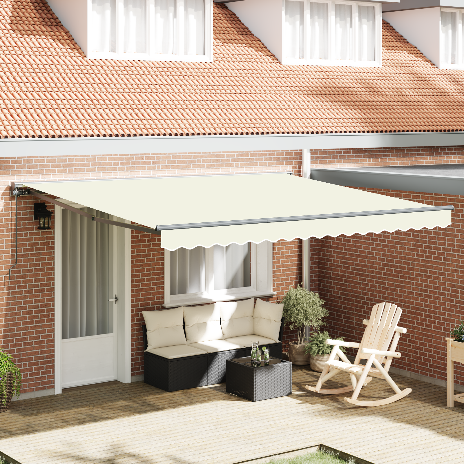 Tenda retrattile manuale Panna 350x250 cm 3330203
