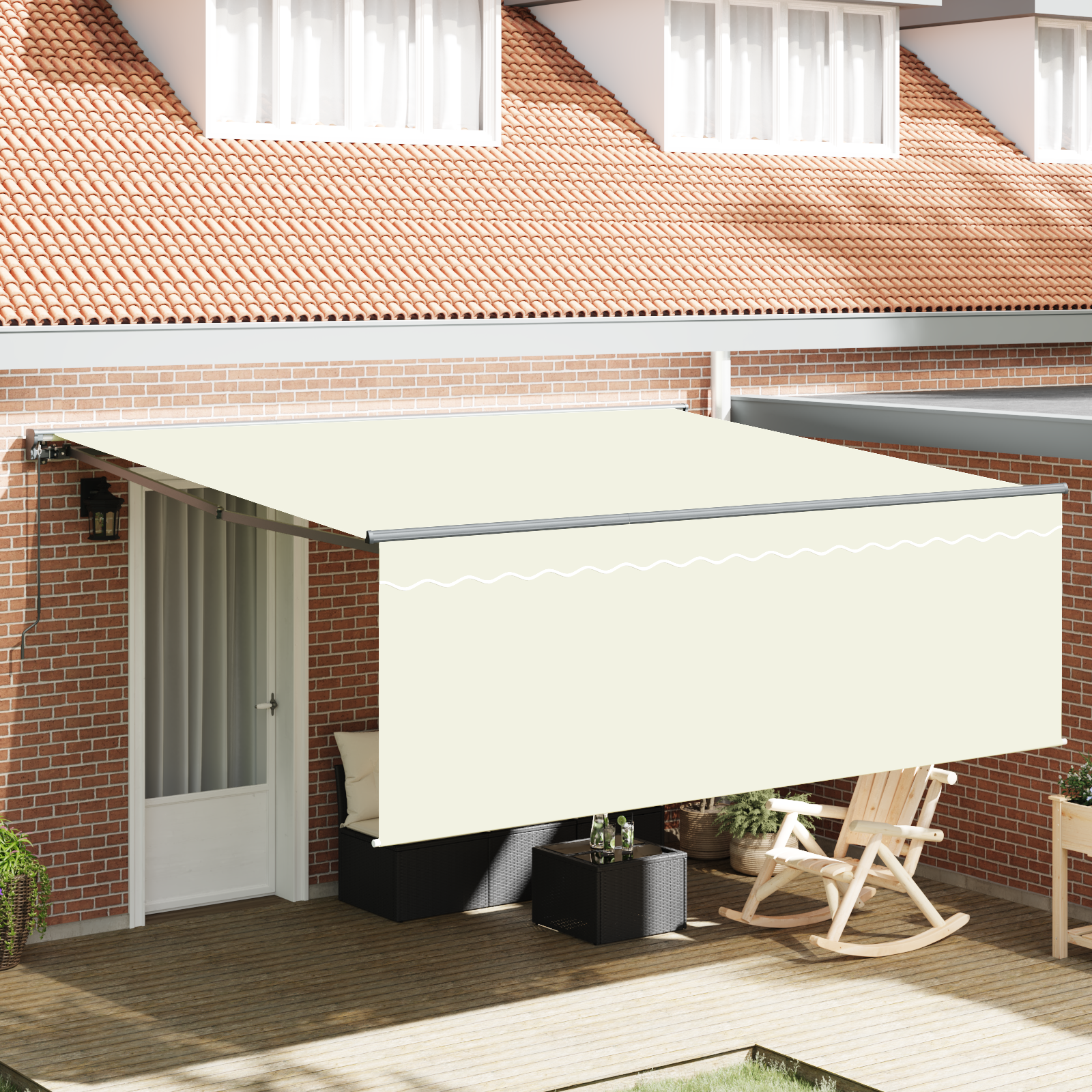 Tenda Retrattile Manuale Panna 350x250 cm 3330205