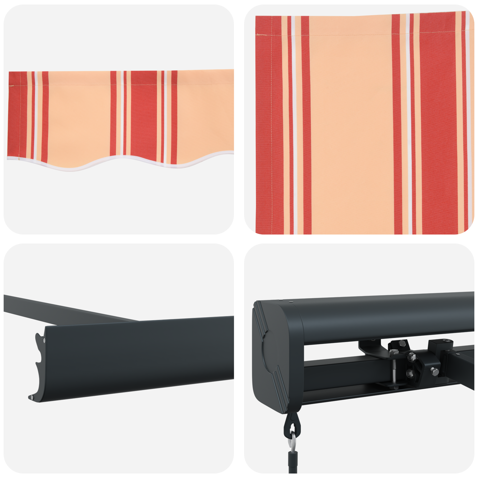 Manual Retractable Awning - Yellow and Orange 350x250 cm - Image 8