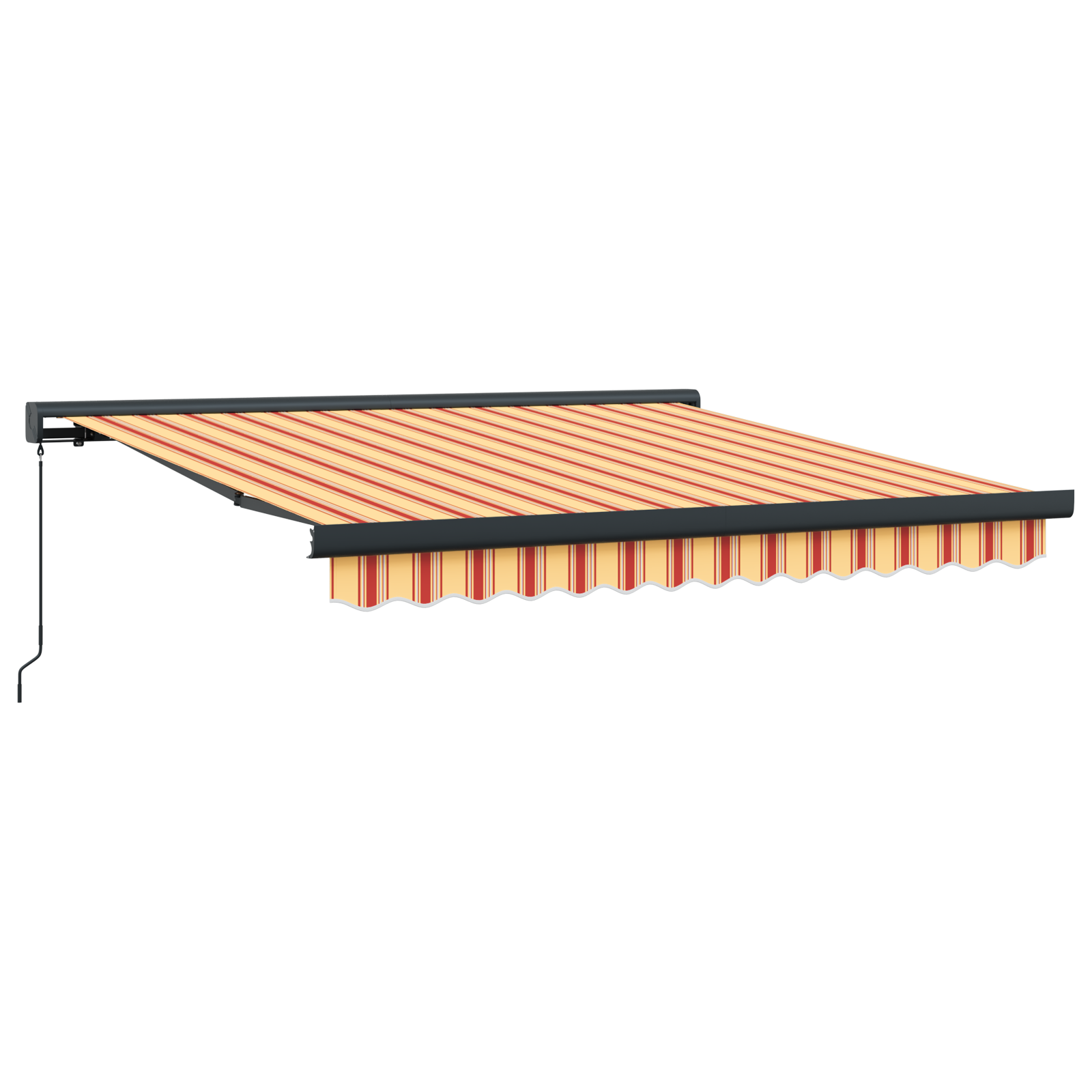 Manual Retractable Awning - Yellow and Orange 350x250 cm - Image 2