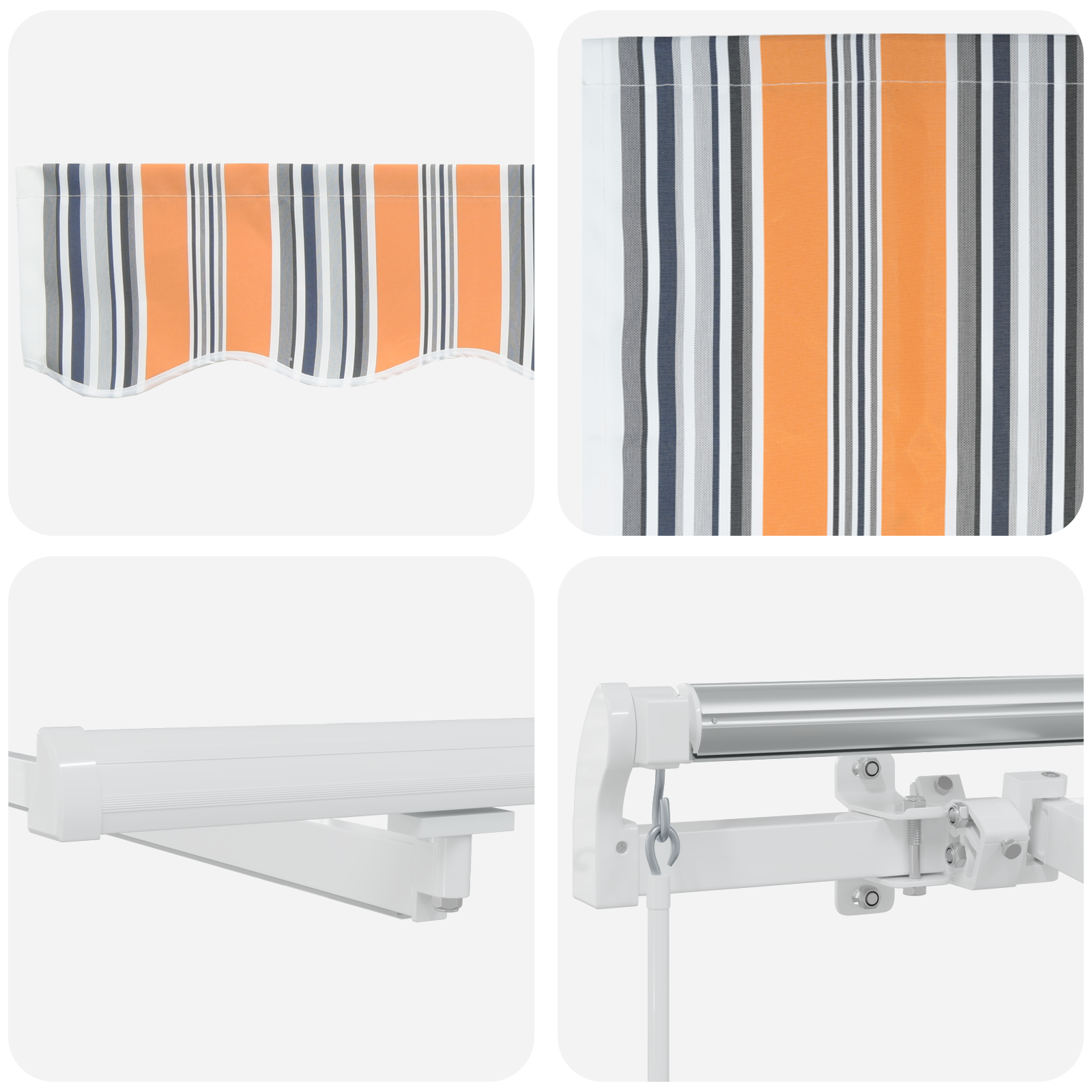 Manual Retractable Awning with LED Multicolour Stripe 350x250 cm - Image 8