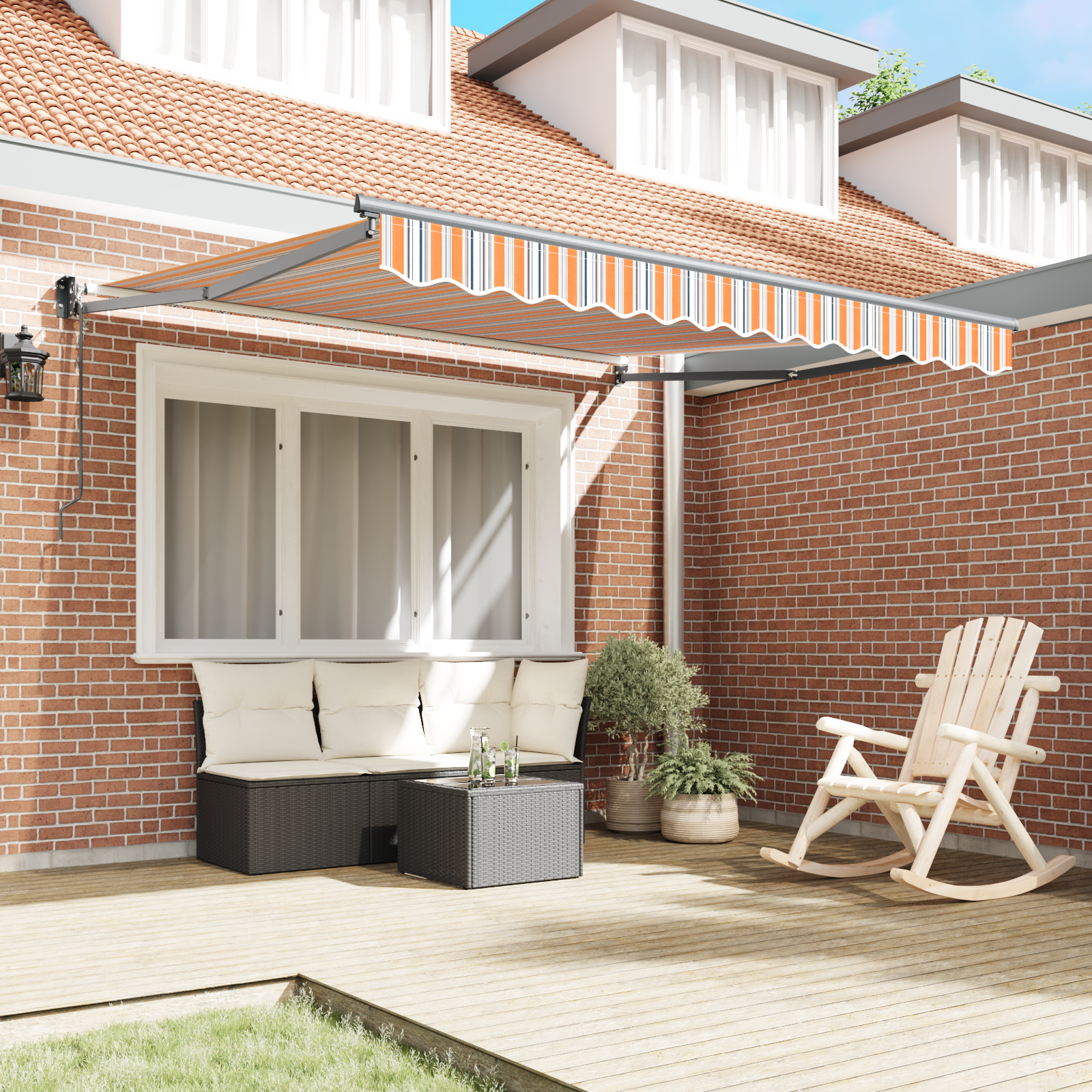 Automatic Retractable Awning Multicolour Stripe 350x250 cm - Image 3