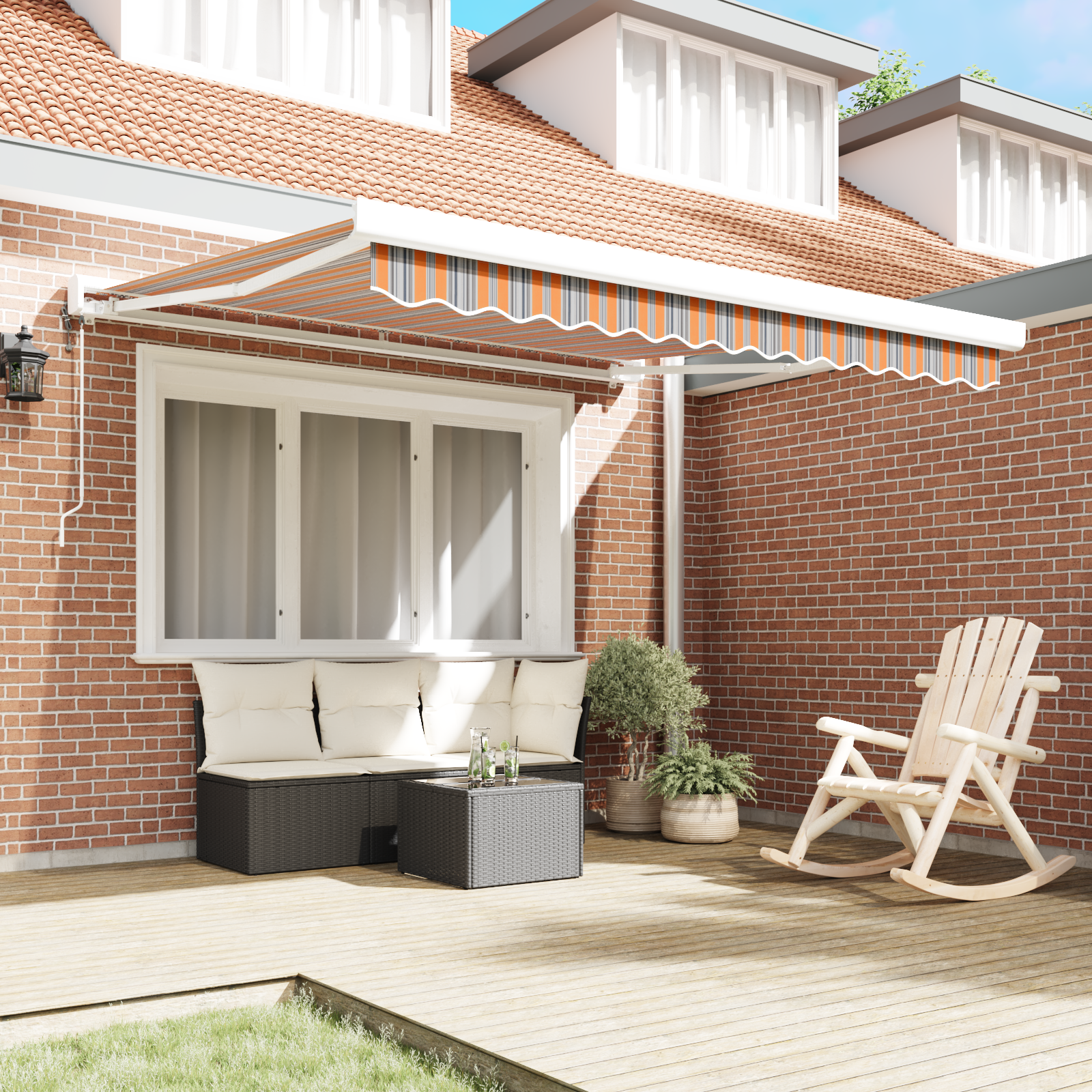 Automatic Retractable Awning Multicolour Stripe 350x250 cm - Image 3