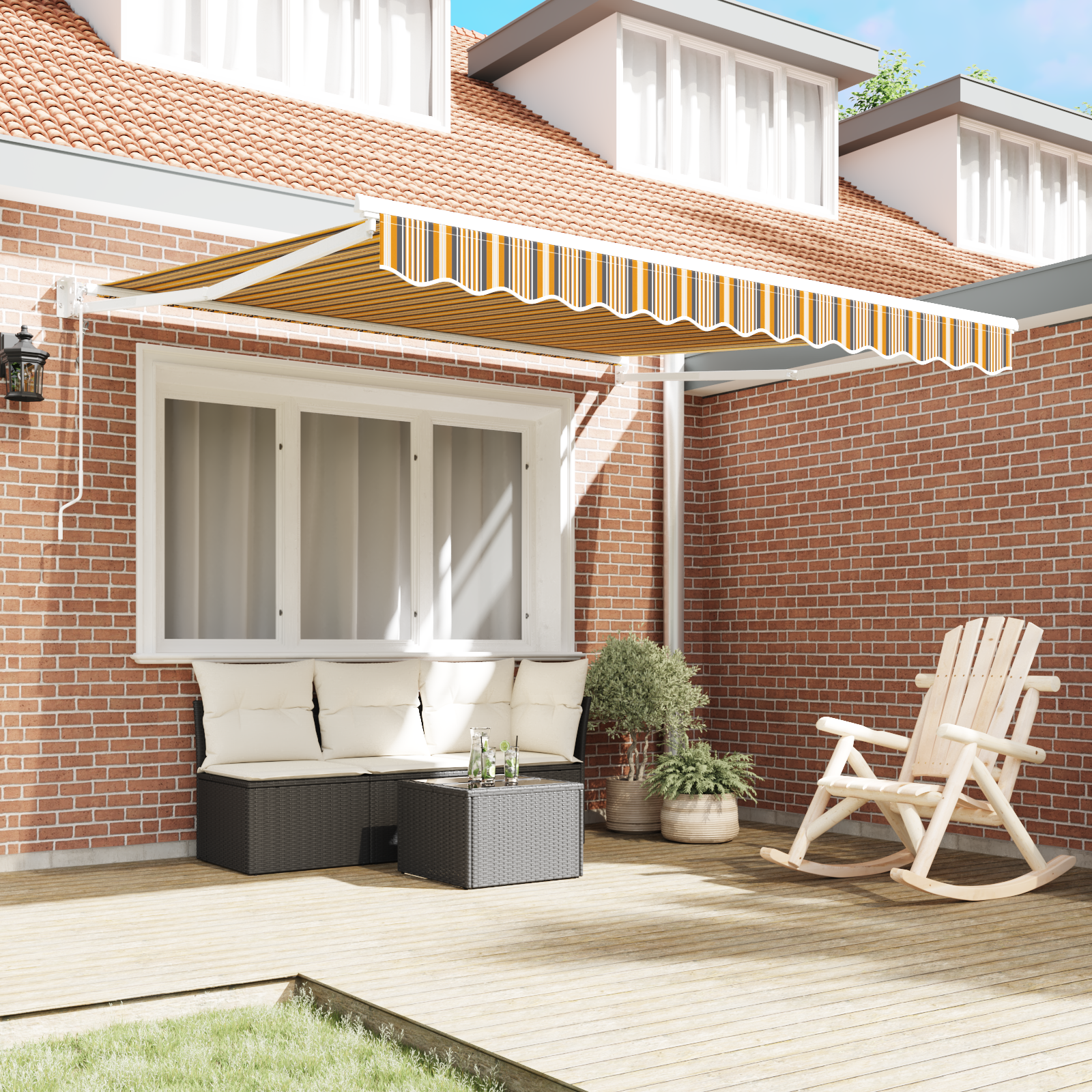 Automatic Retractable Awning Multicolour Stripe 350x250 cm - Image 3