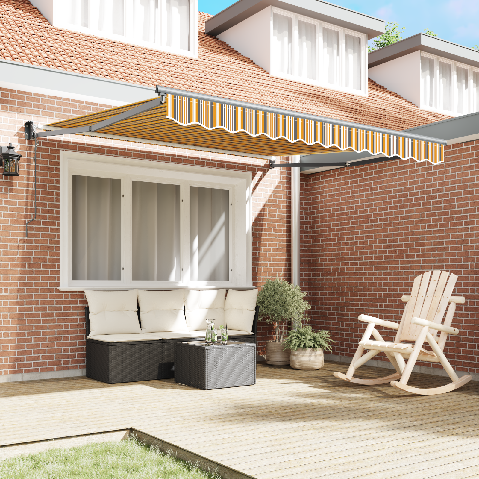 Automatic Retractable Awning Multicolour Stripe 350x250 cm - Image 3